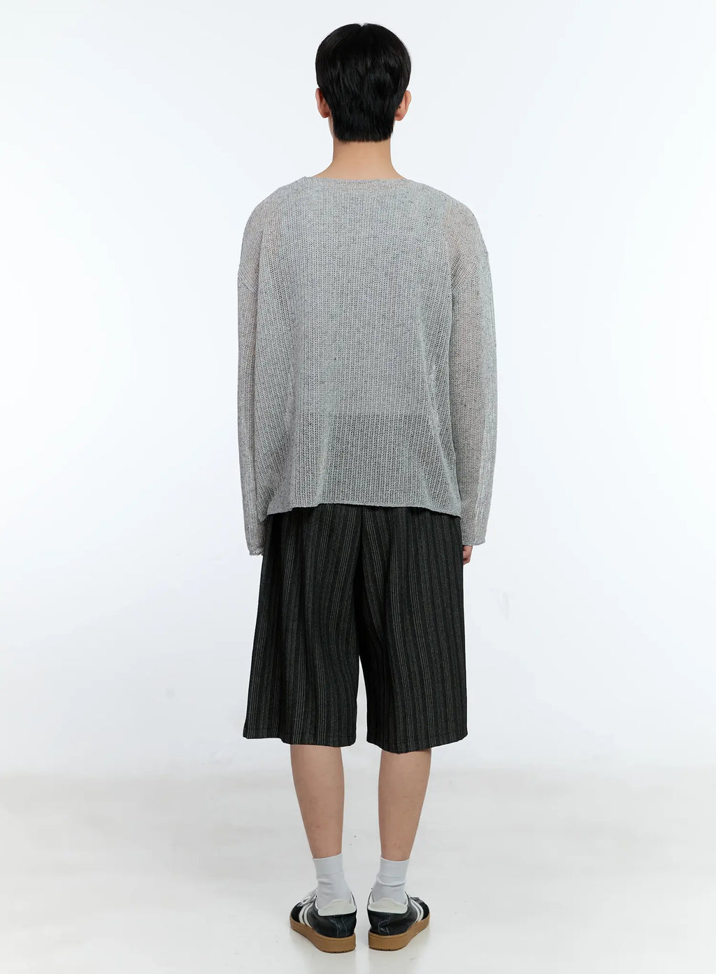 Men's Striped Pintuck Shorts IL529