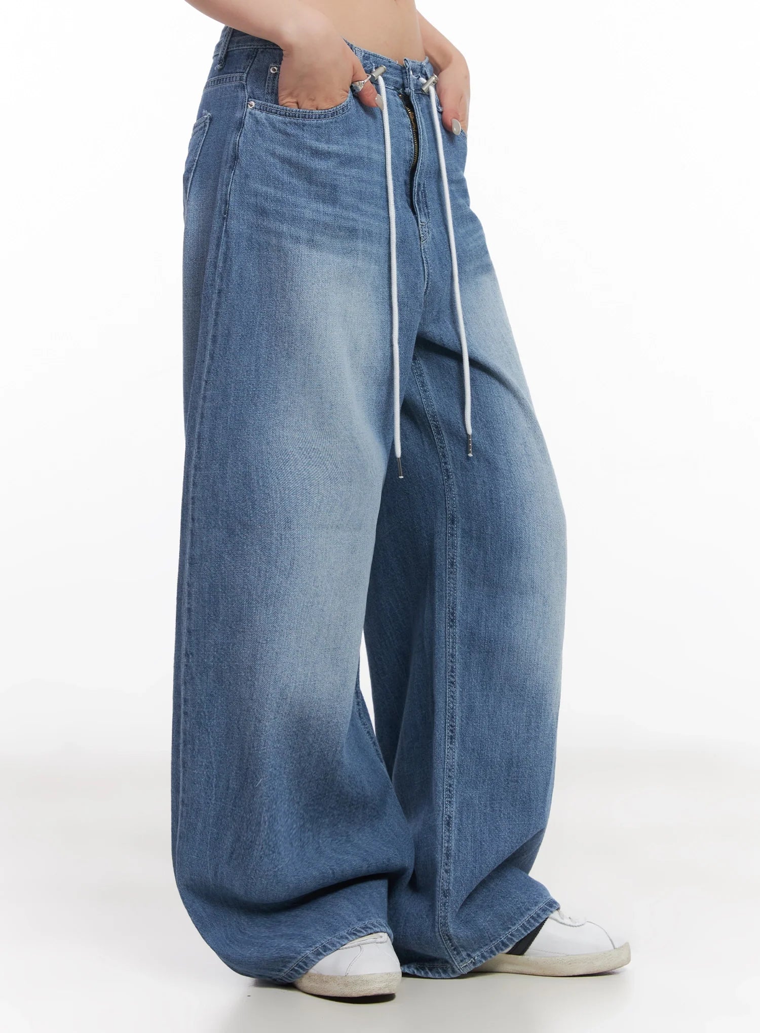 Tsuki Baggy Drawstring Denim Jeans IC503