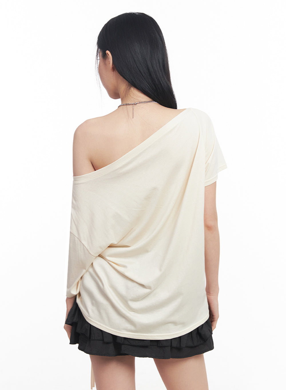 Shirred One-Shoulder Top IY516