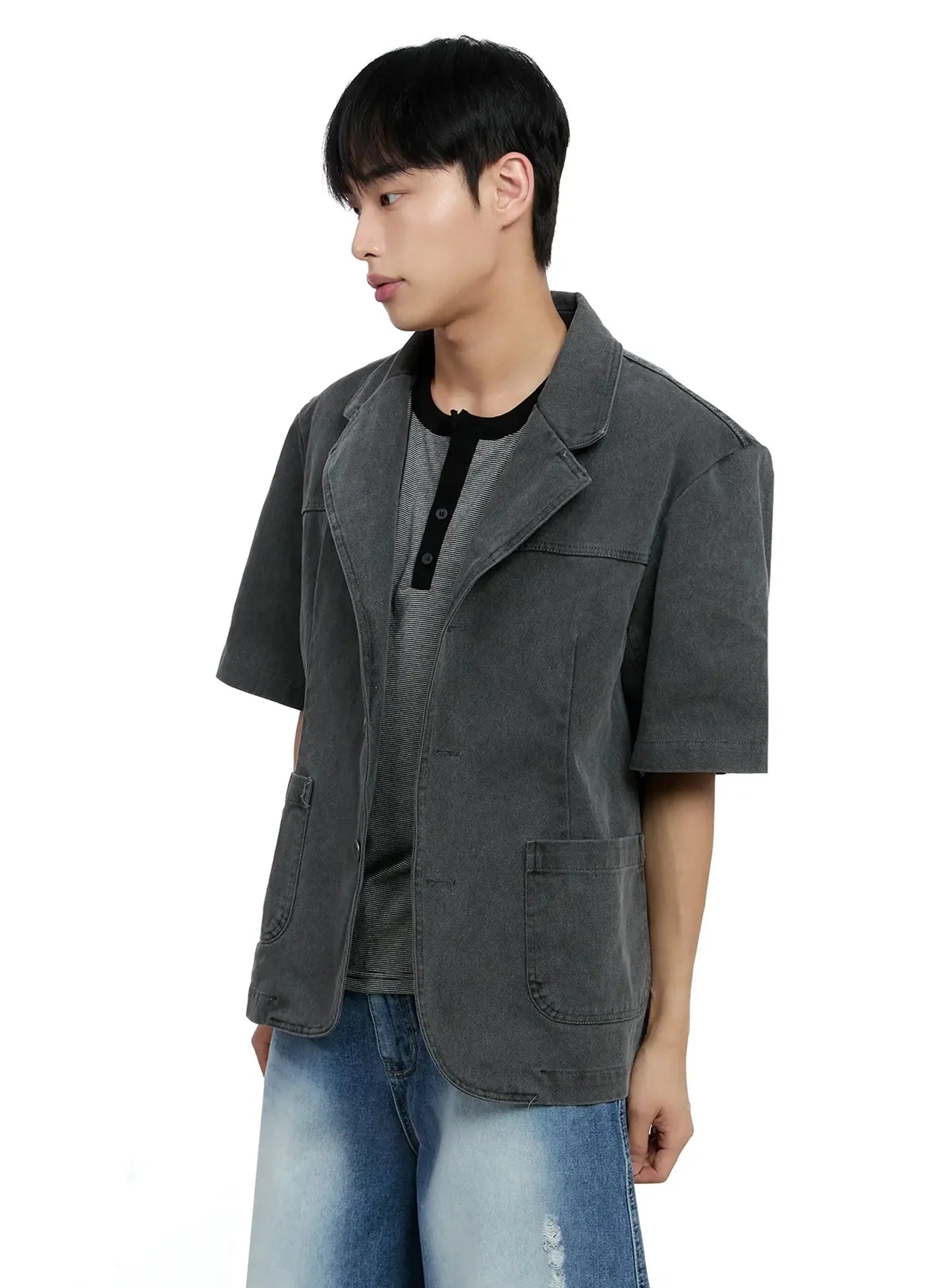 Men's Short-Sleeve Button-Up IG520