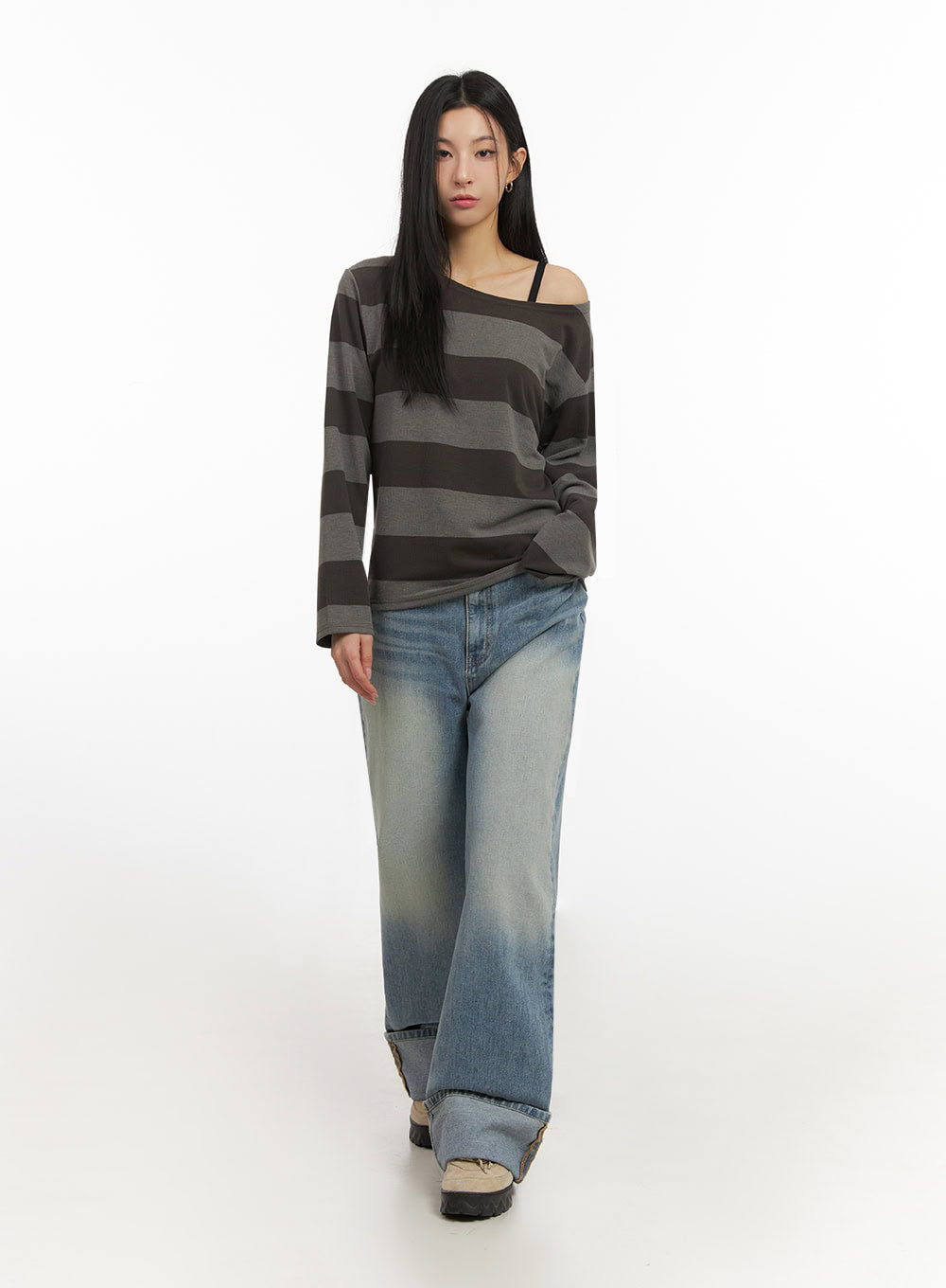 One-Shoulder Striped Top ID431