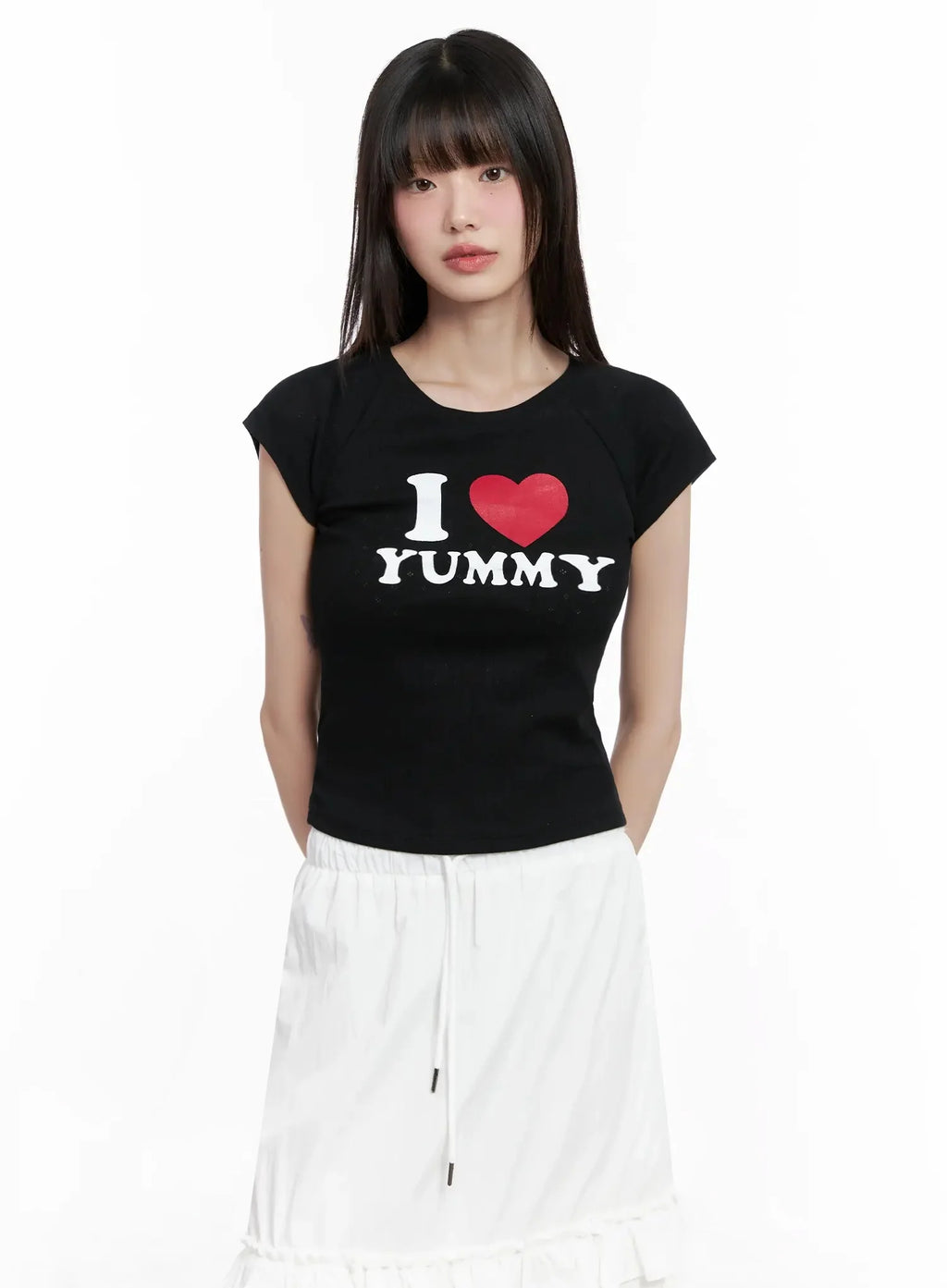 I Love Yummy Cropped Graphic Tee IL528
