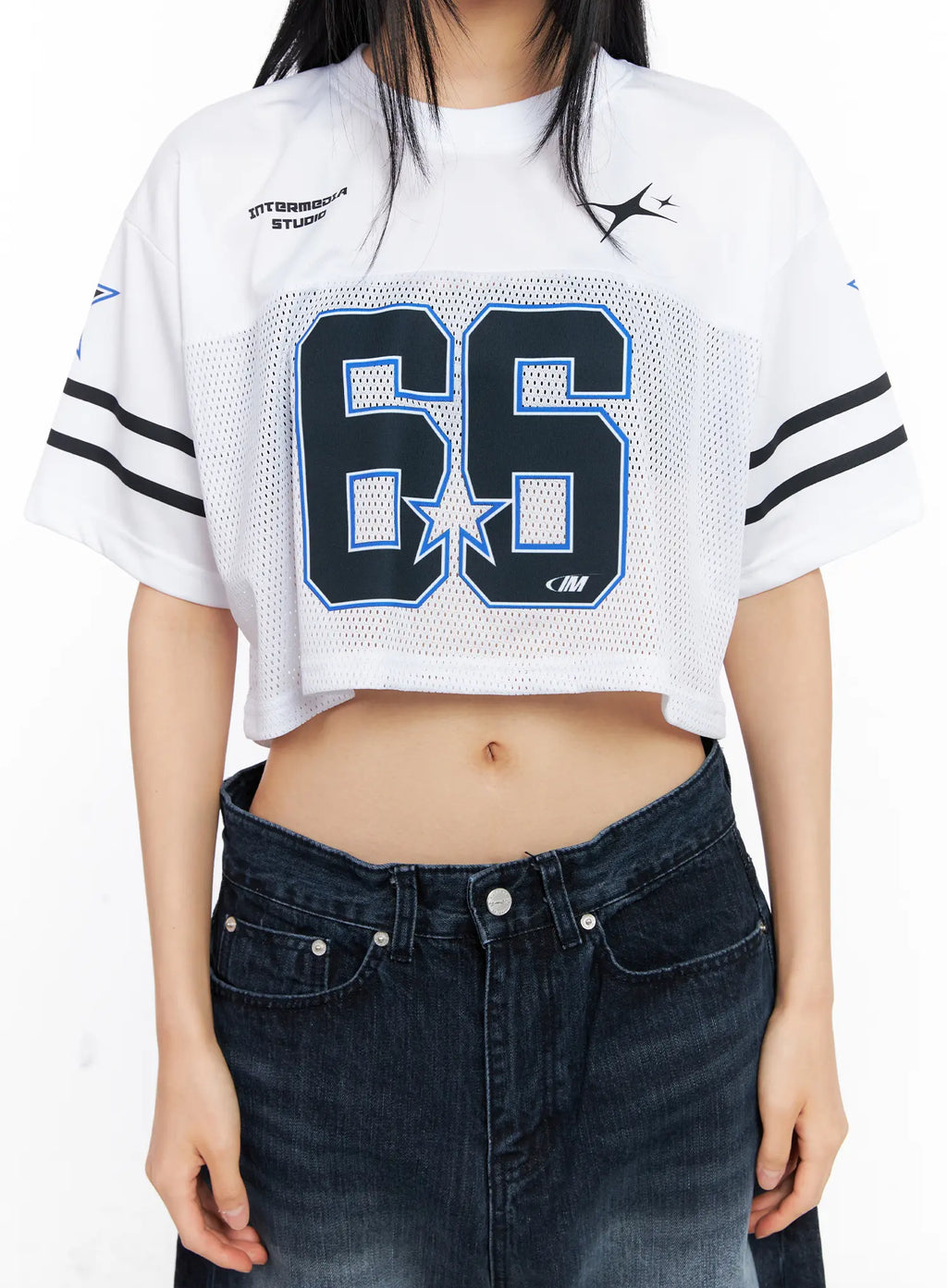 Graphic Mesh Cropped Jersey CL530