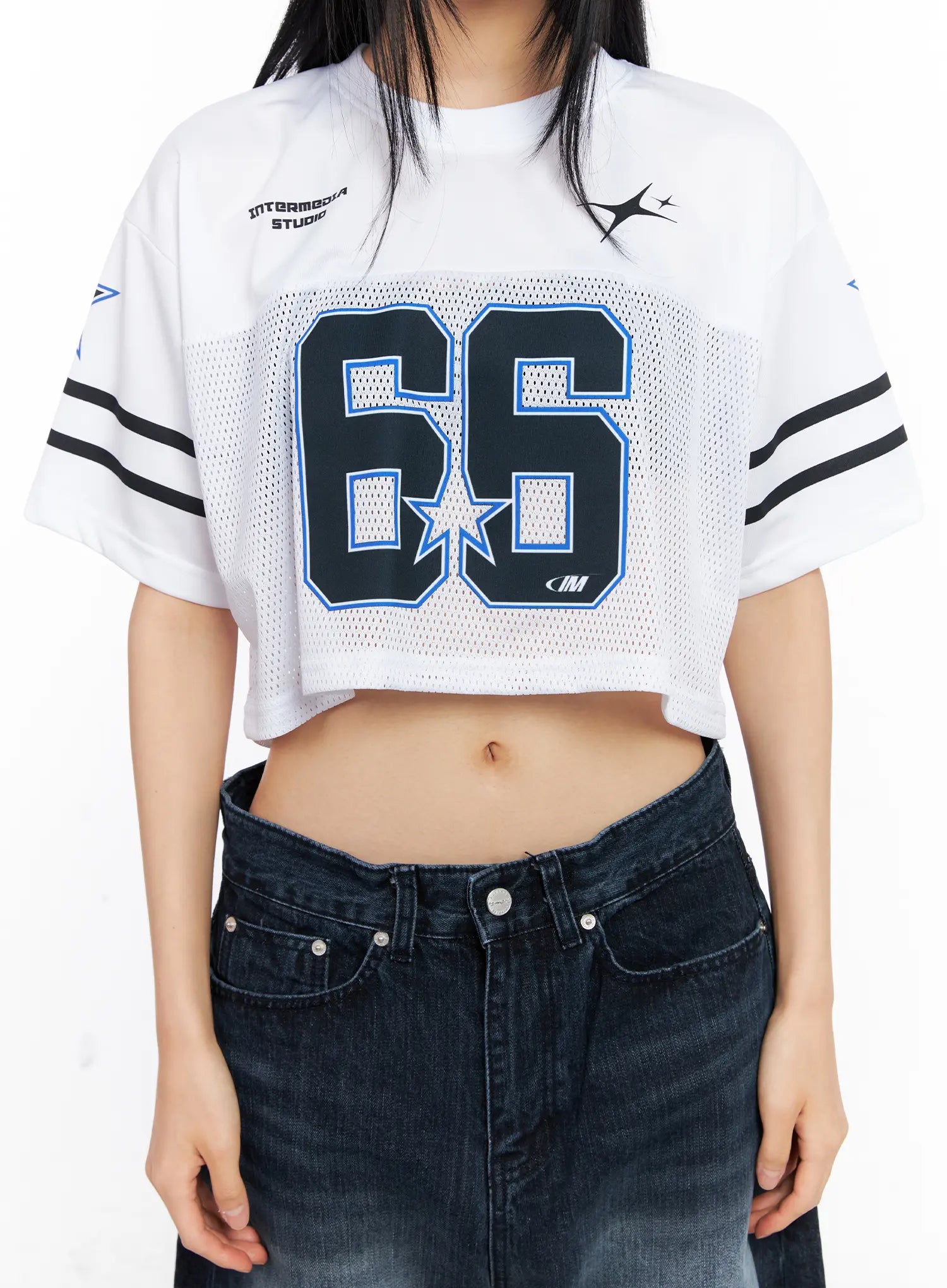 Graphic Mesh Cropped Jersey CL530