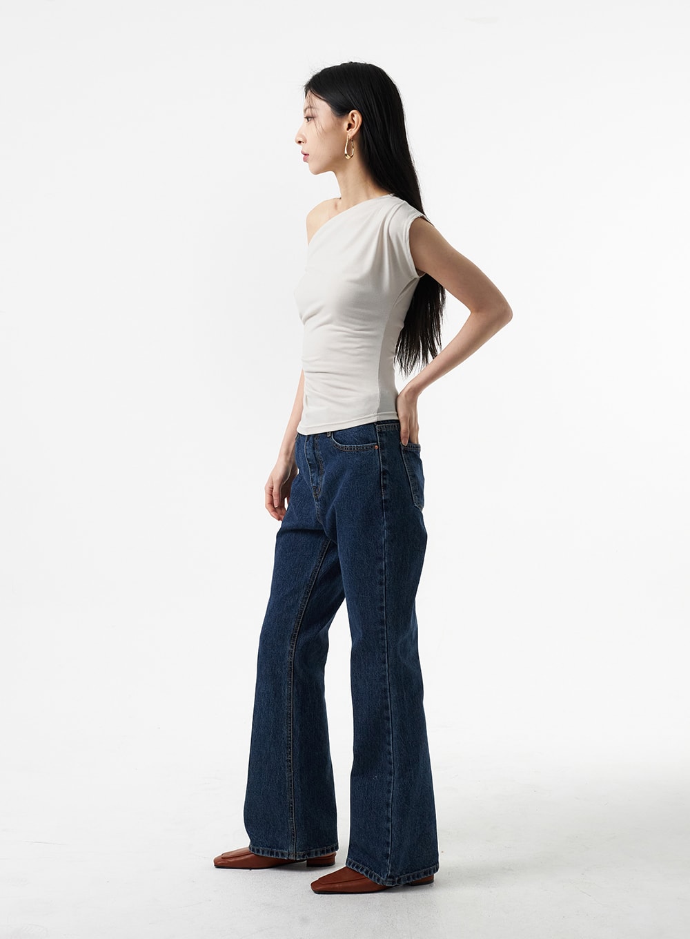 Cowl Neck Off-Shoulder Tee IA325