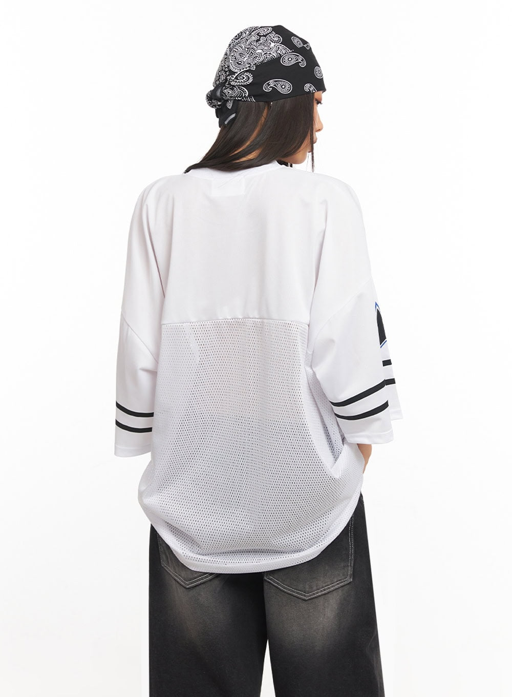 Oversized Mesh Graphic Tee IA504