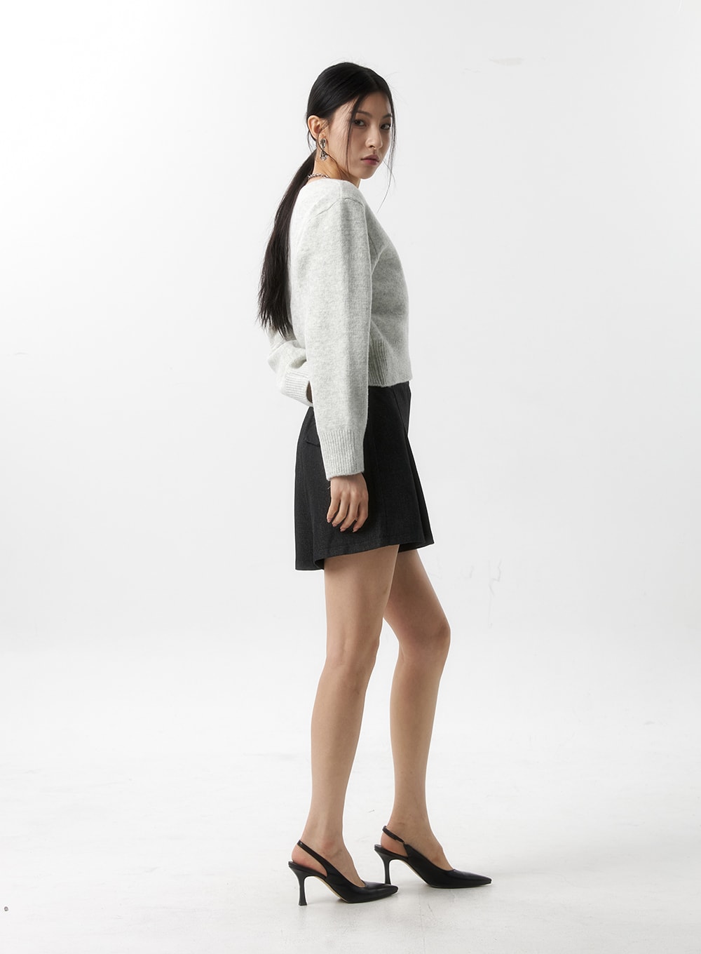 Pintuck Denim Shorts IS315