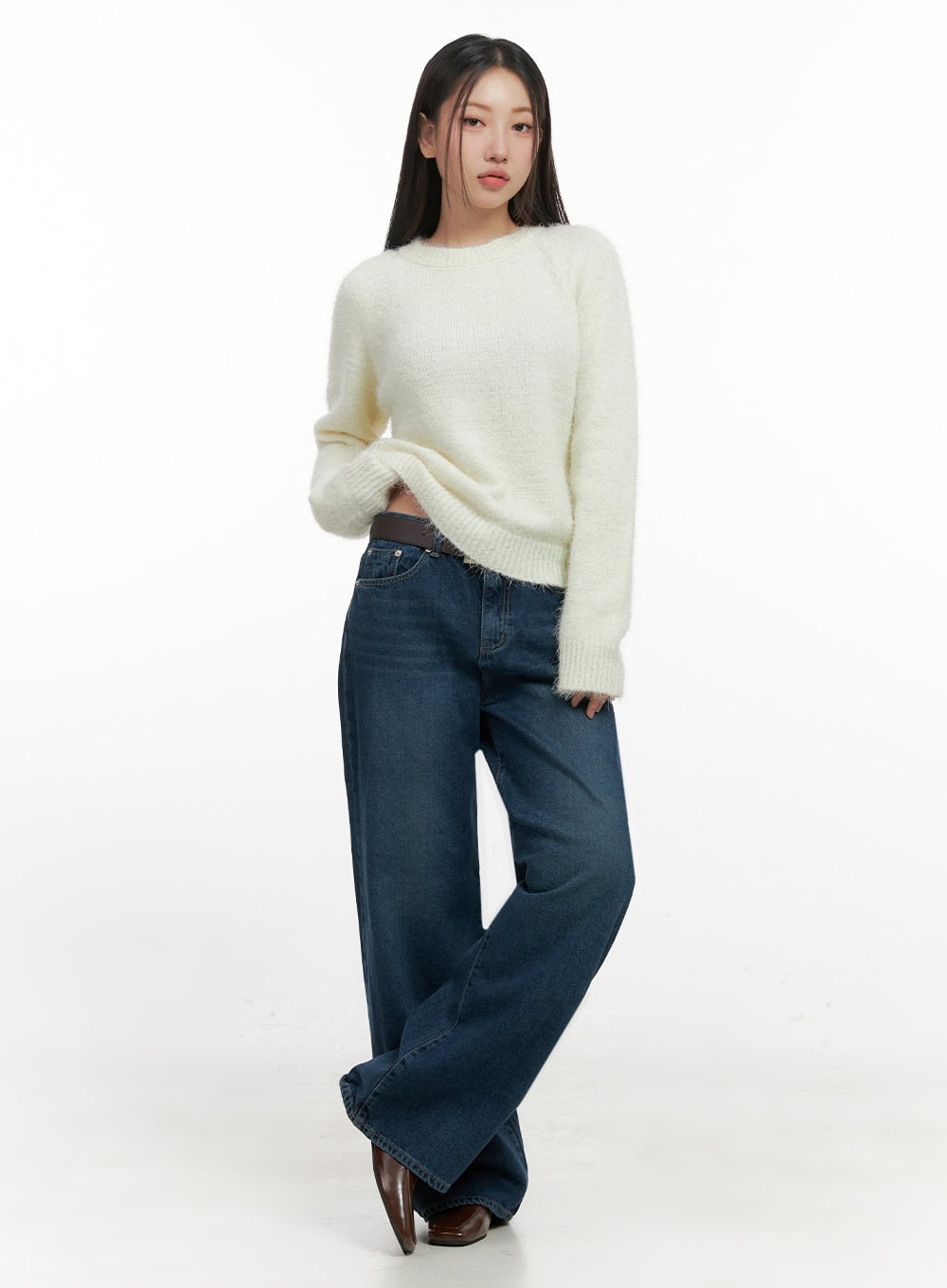 Solid Round Neck Knit Top IN415