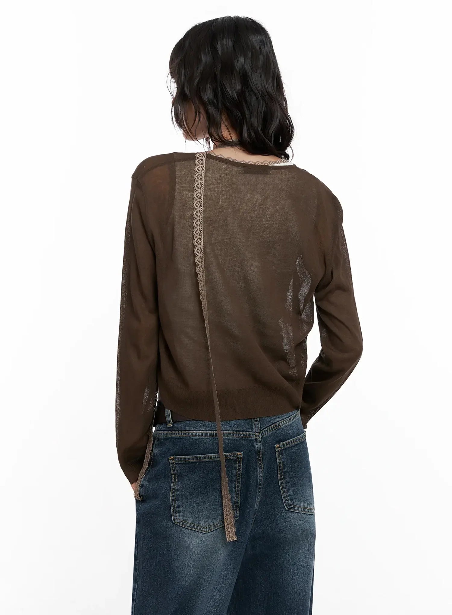Brown Sheer Cardigan IL531