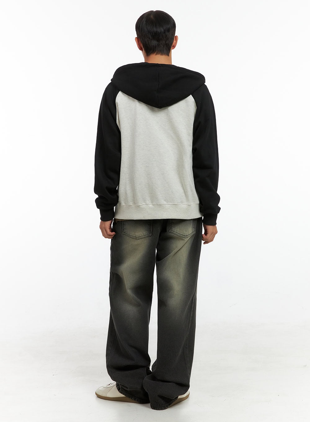 Men's Mixed Color Graphic Zip-Up Cotton Hoodie IS420