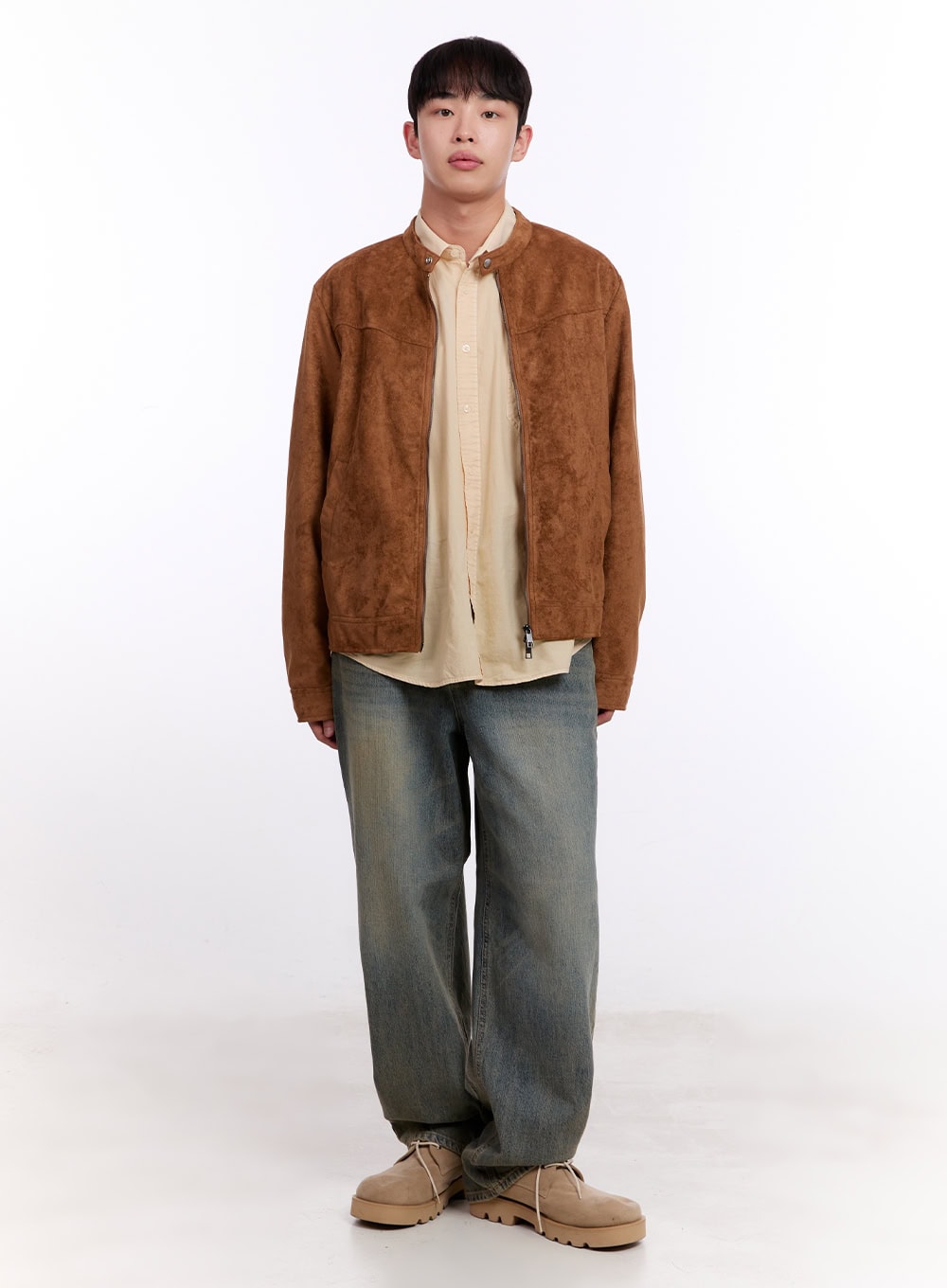 Men's Wide-Fit Washed Baggy Jeans IM512