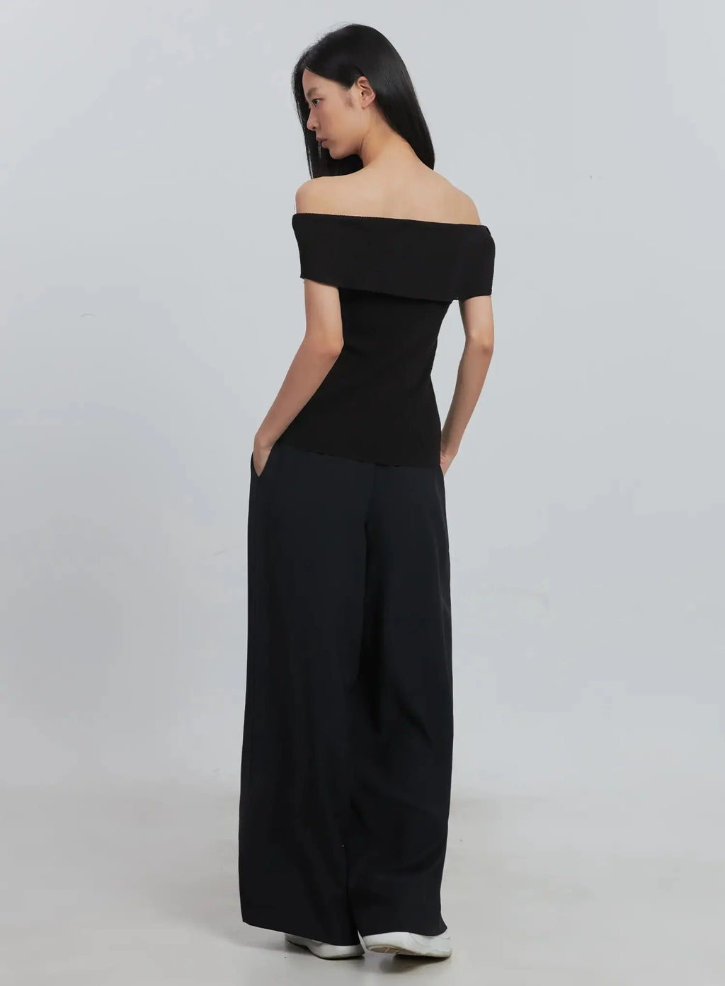 Off-Shoulder Linen Blouse IU512