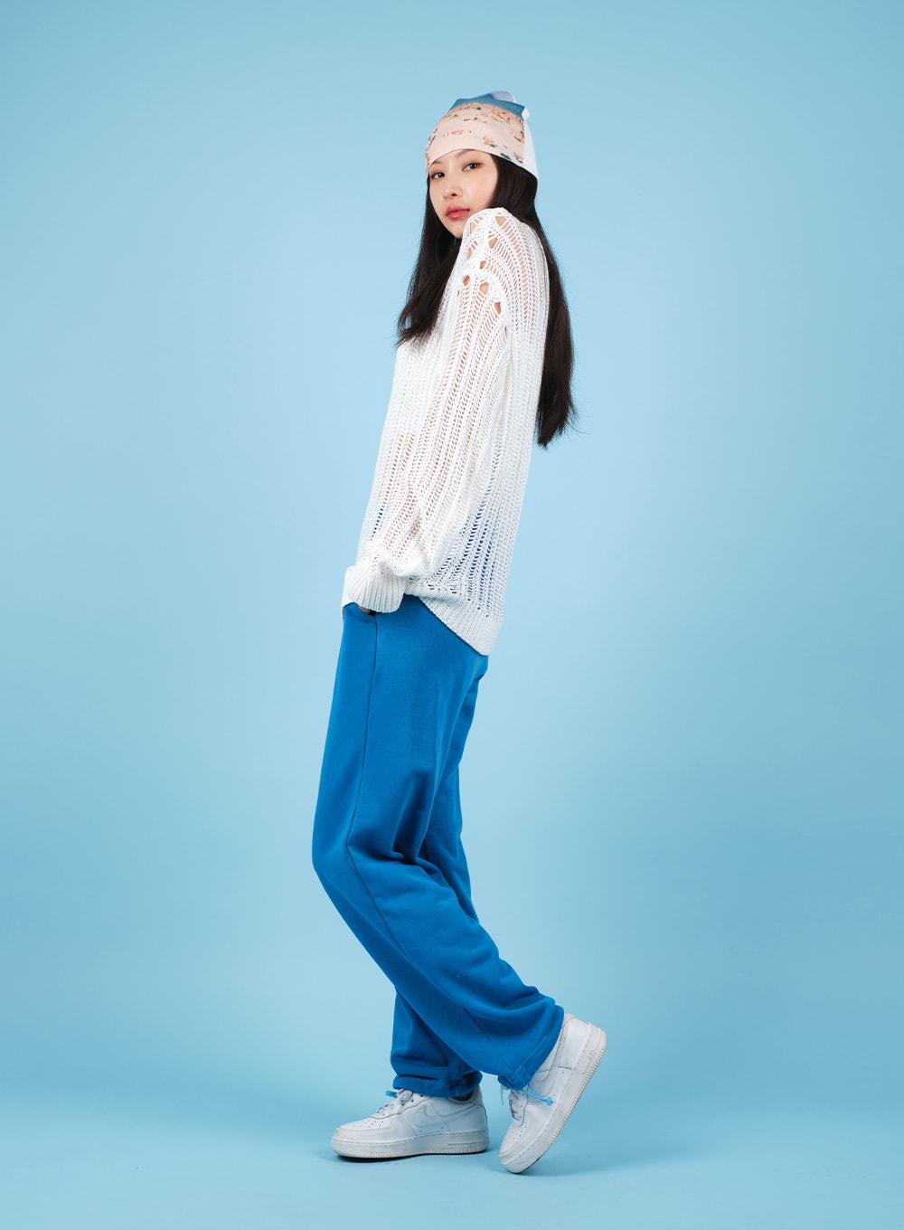 Drawstring Waist Banded Sweat Pants CAO13