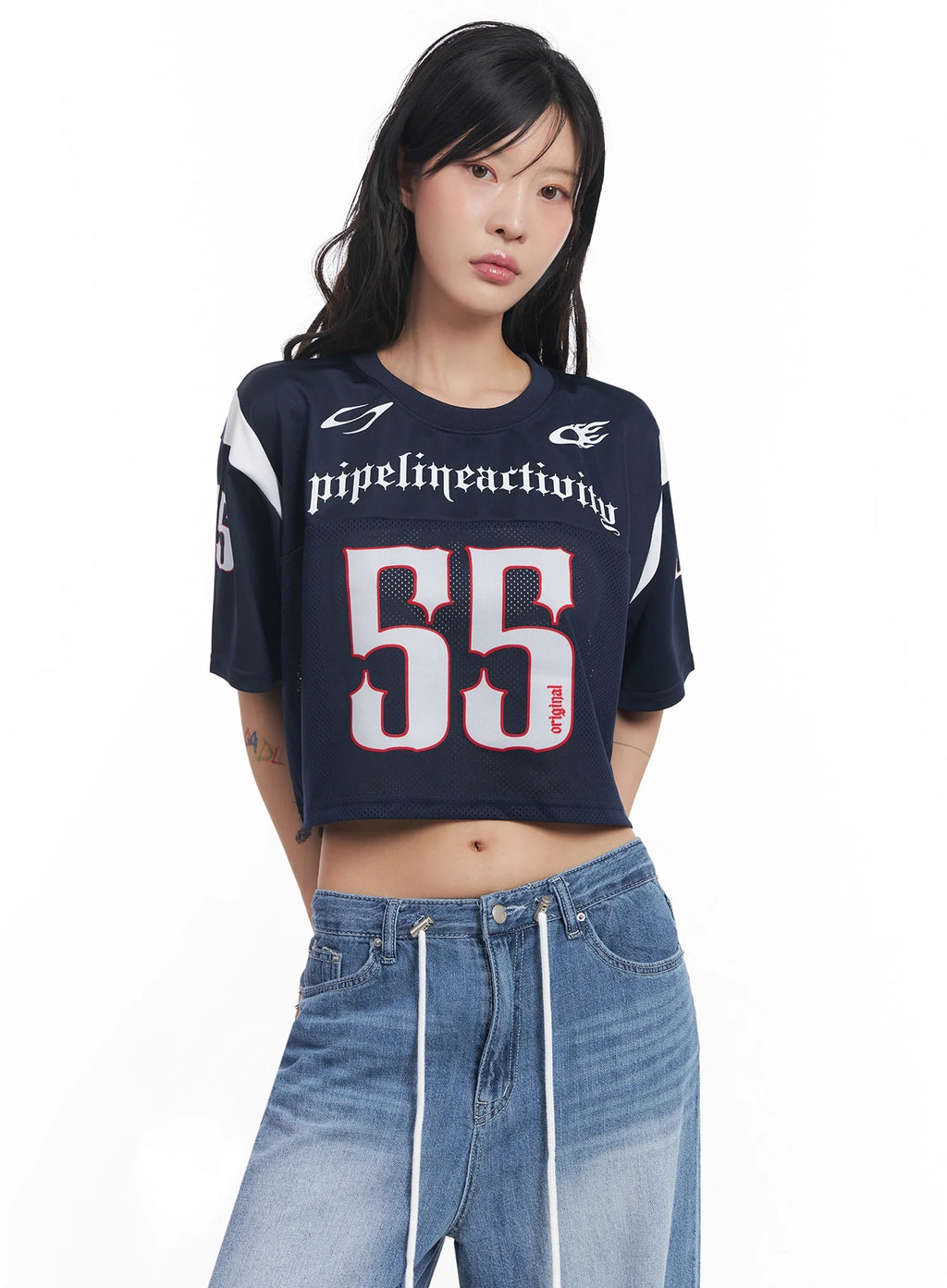 Mesh Jersey Crop Top  IC503