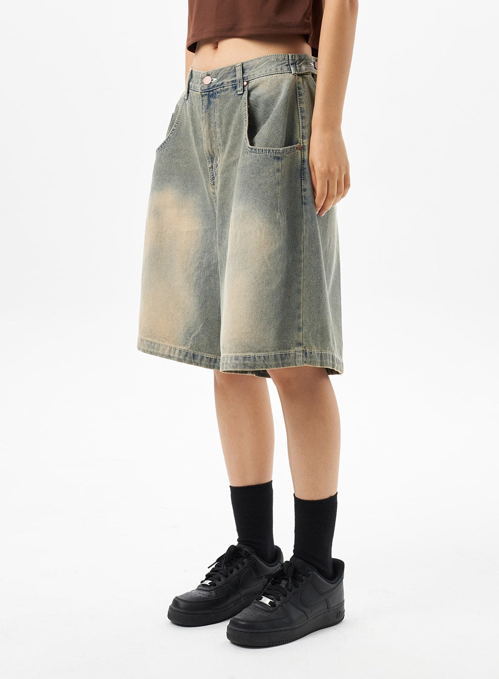 Low Rise Denim Bermuda Pants CU316