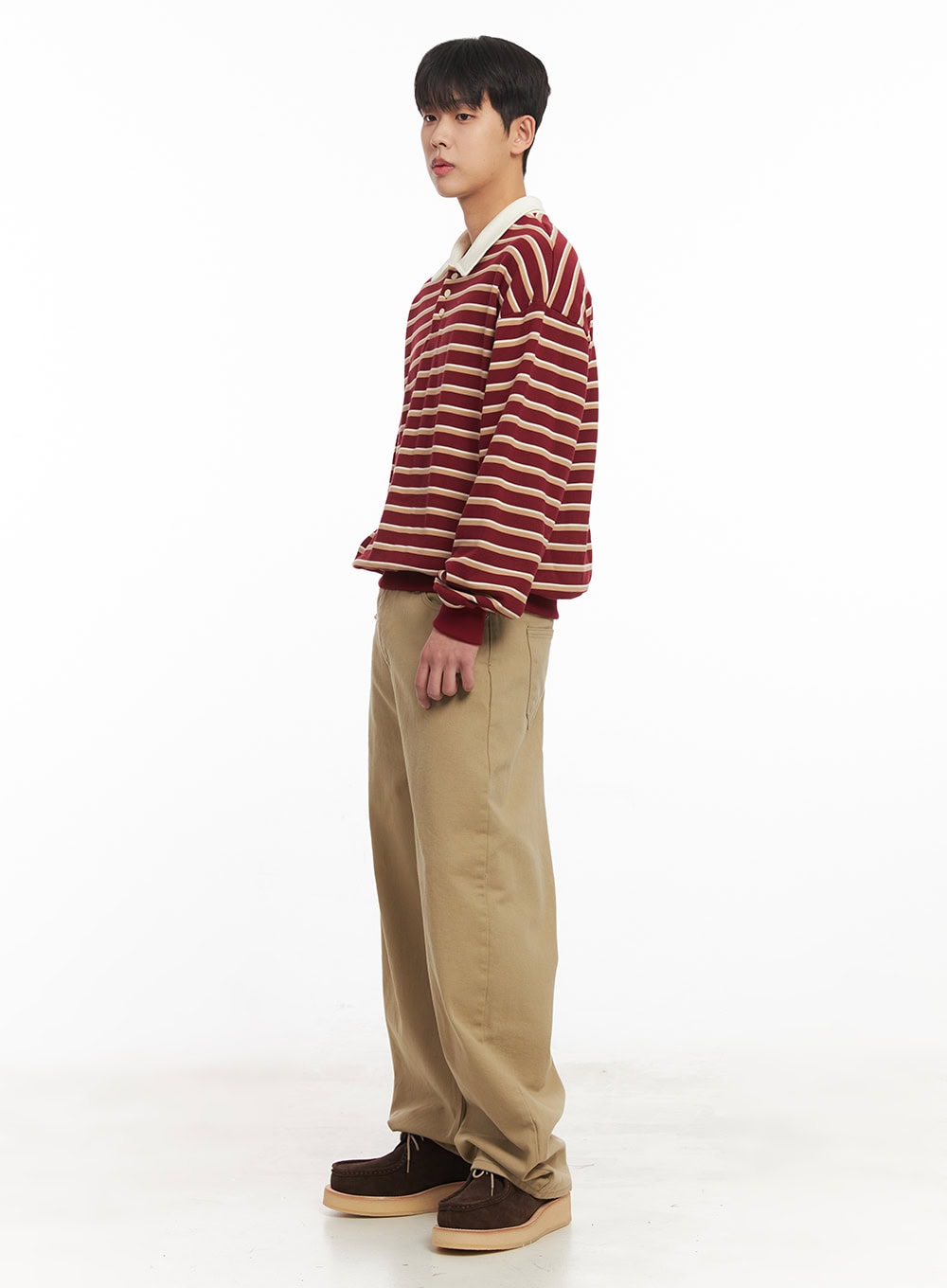 Men's Striped Collared Sweatshirt IM514