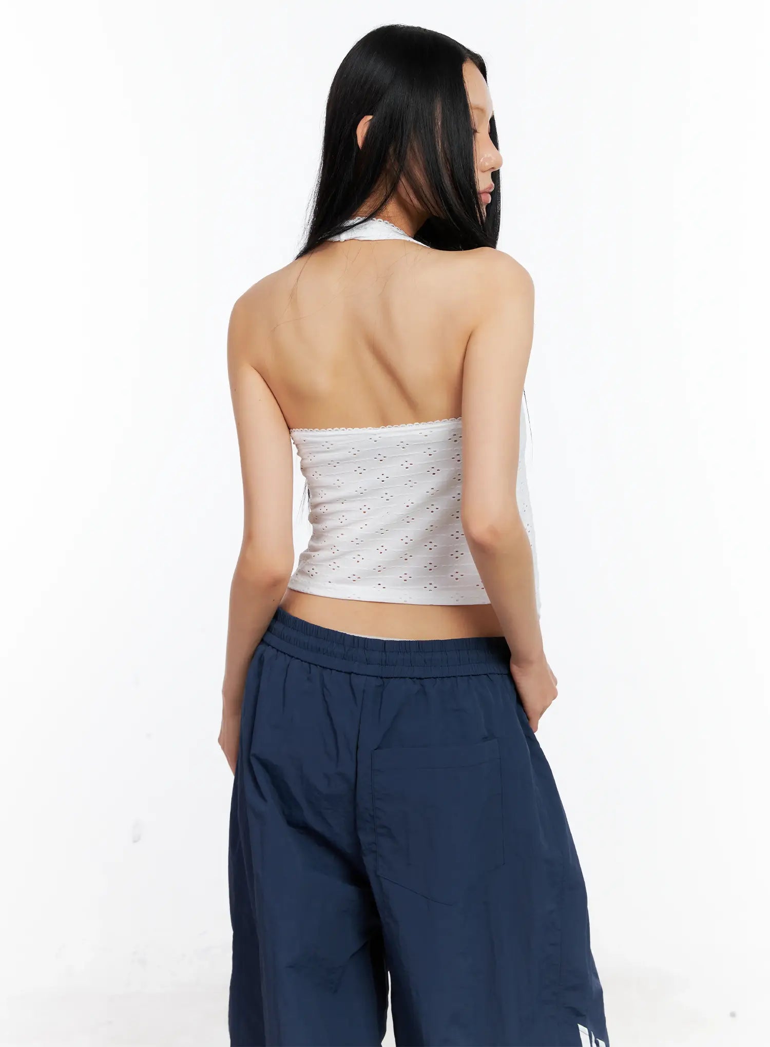 Lace Ribbon Halter Top CL529