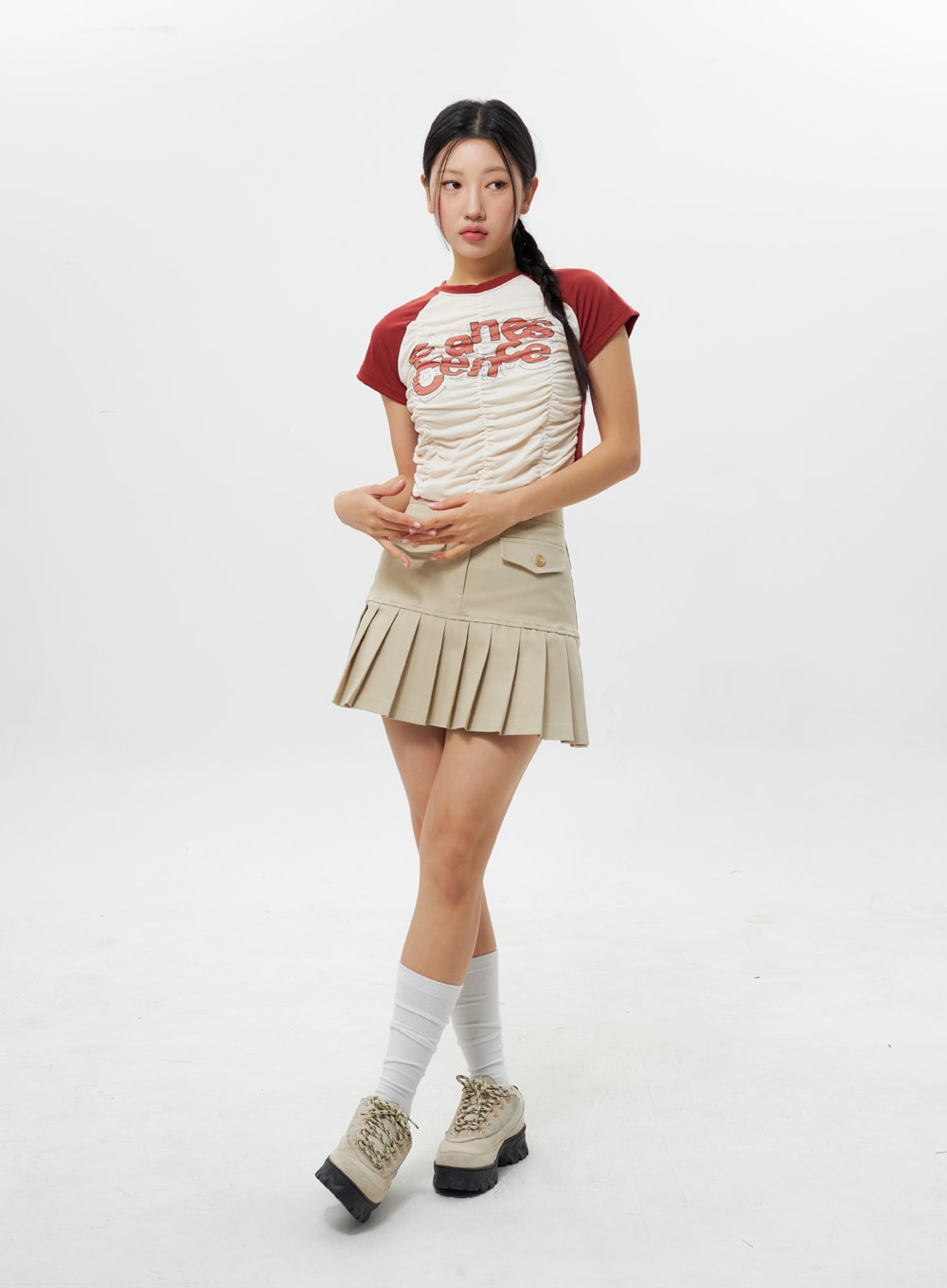 High Waist Pleated Skort IY312