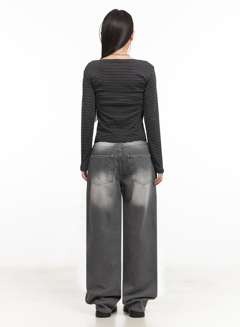 Becca Washed Straight-Leg Jeans IM524