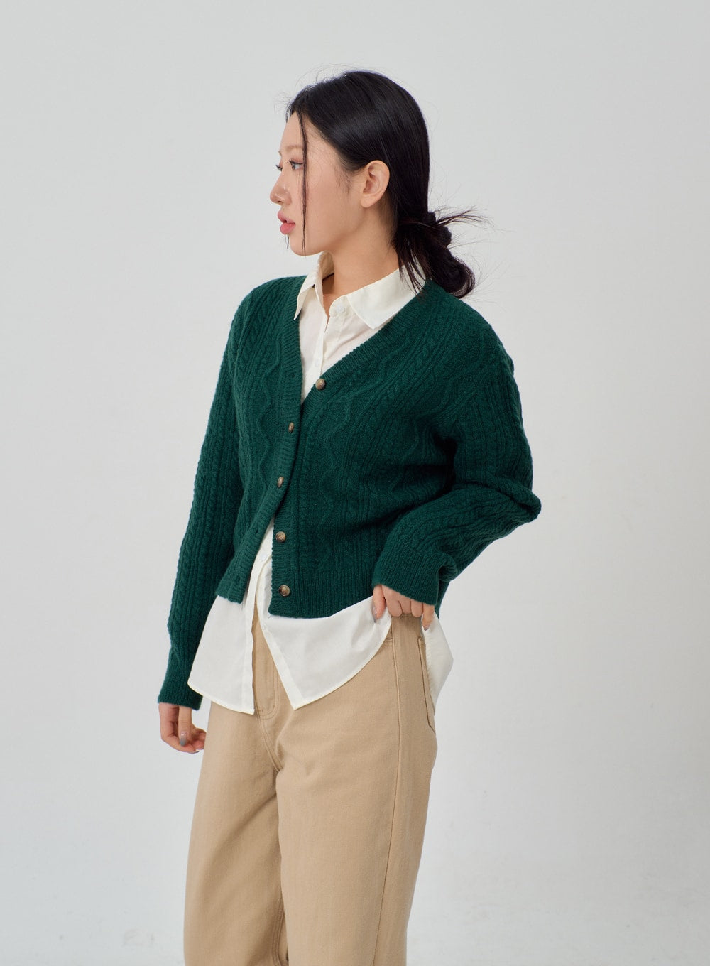 Cropped Knit Cardigan IM315
