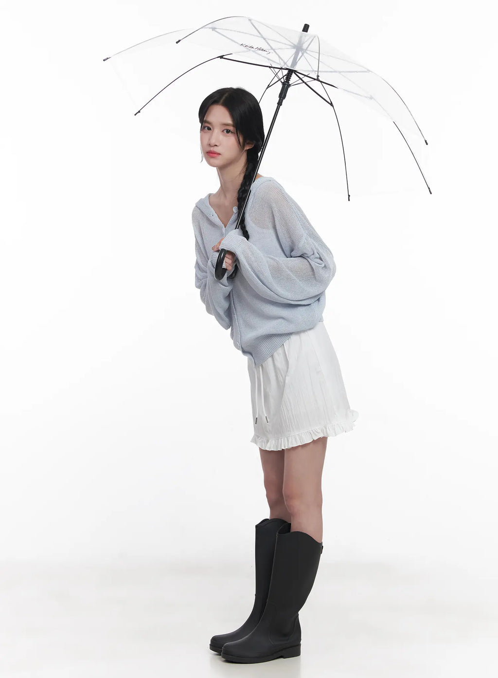 Sheer Buttoned Hooded Cardigan CU523