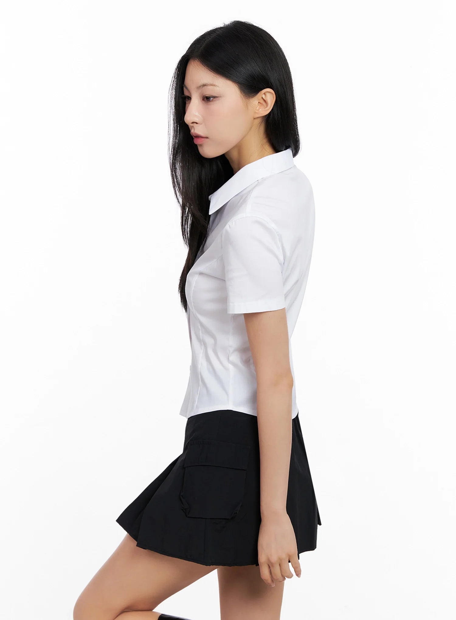 Classic Button-Up Short-Sleeve Shirt IG508