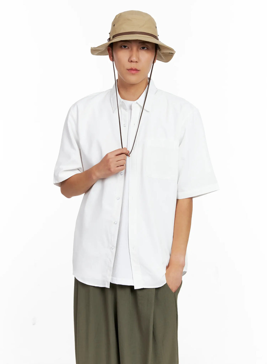 Men's Short-Sleeve Button-Up IG511