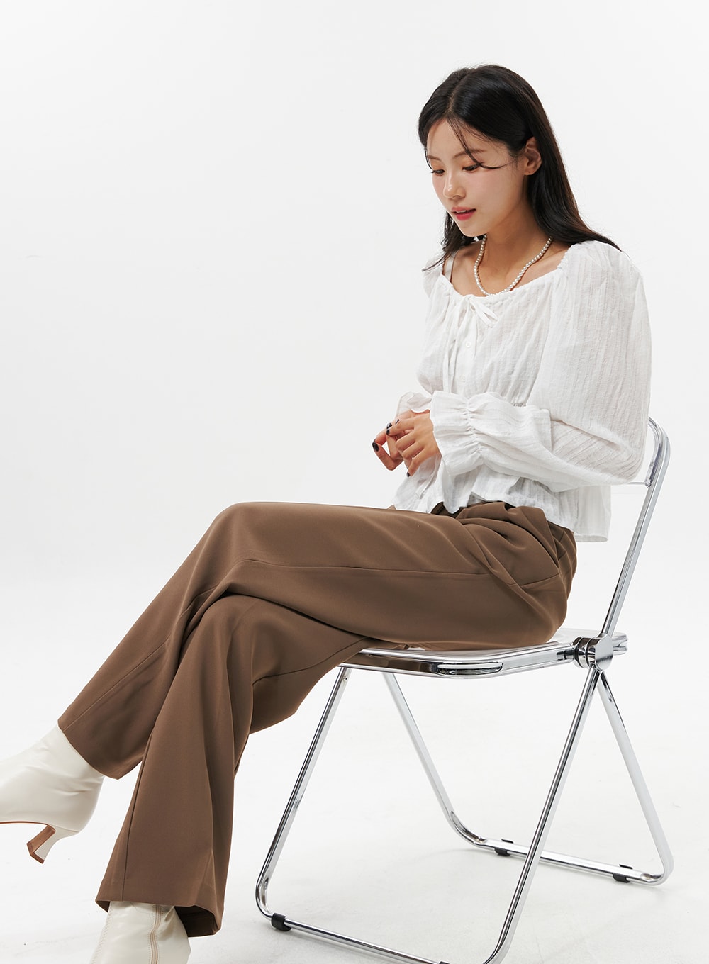 Ruffled Square Neck Blouse OO312