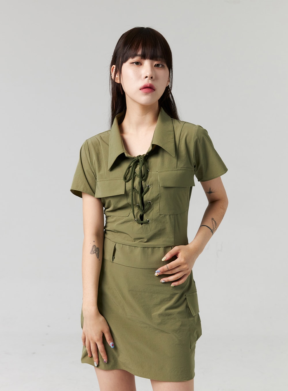 Lace-Up Mini Dress CL321