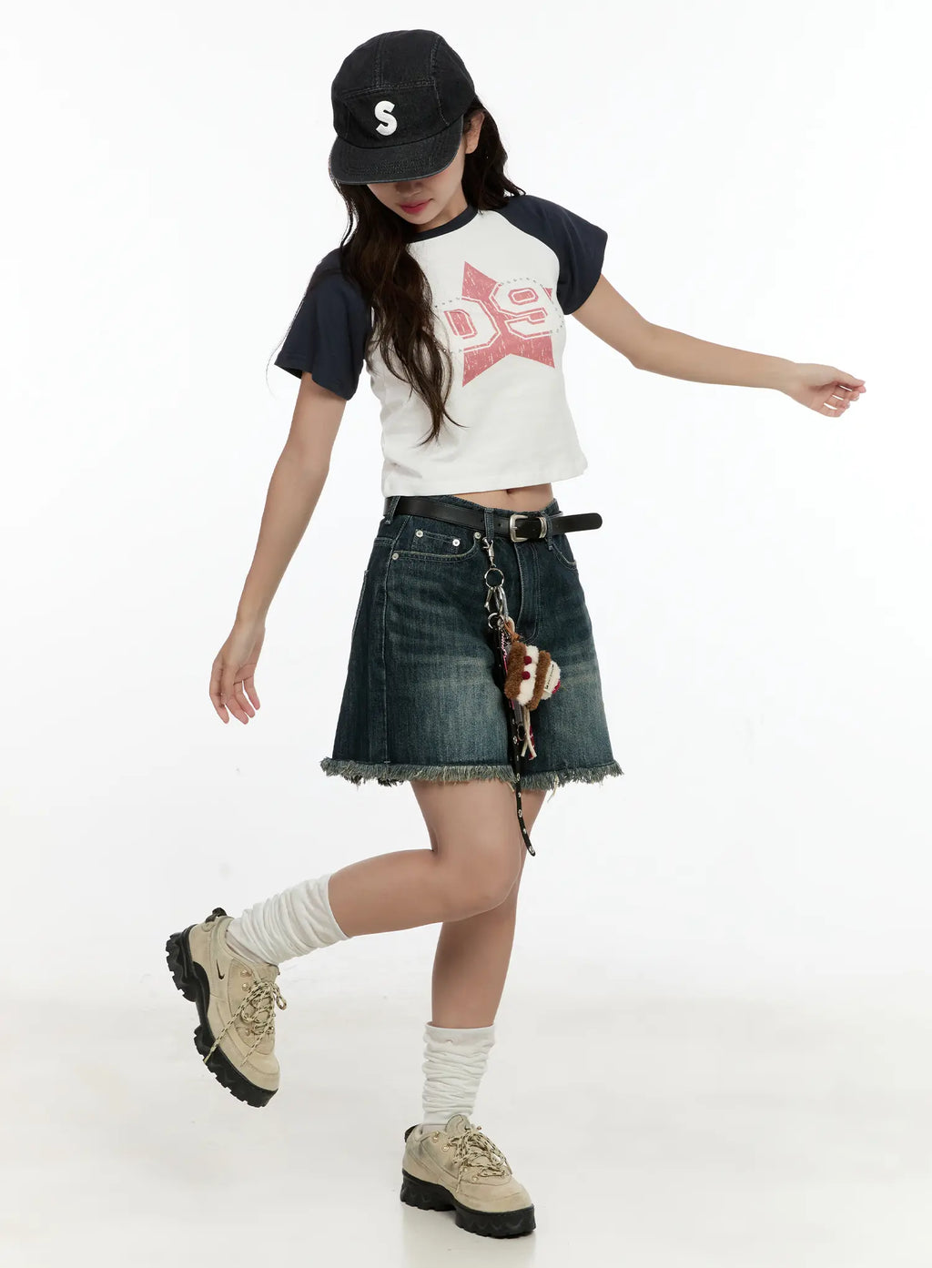 Distressed Hem Denim Shorts CL531