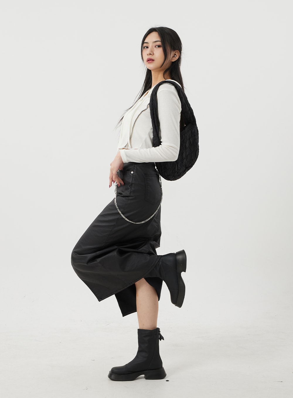 Stripe Detail Cropped Hoodie Top BJ319