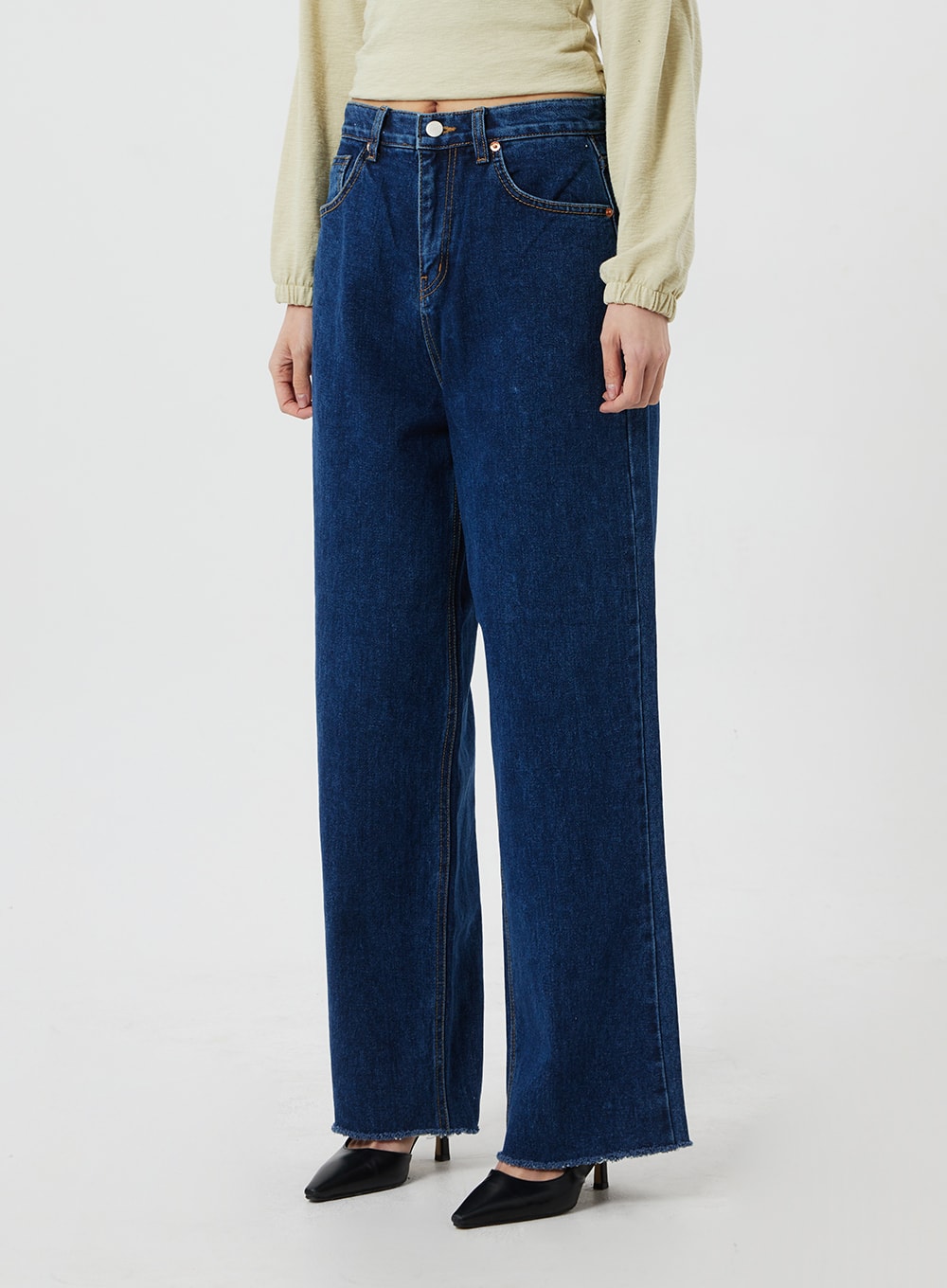 Wide Leg Dark Wash Jeans CF323