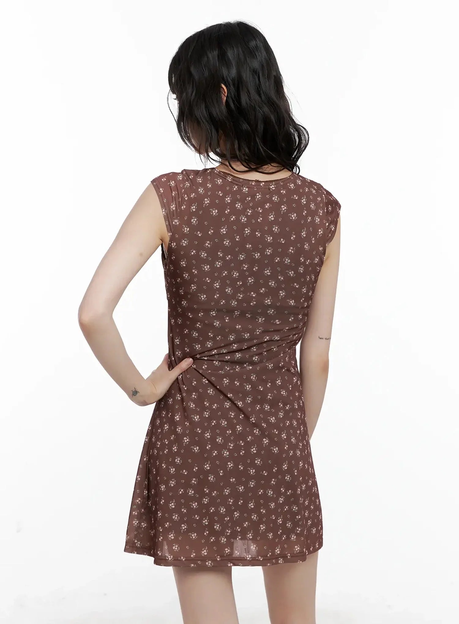 V-Neck Floral Print A-Line Dress IL531