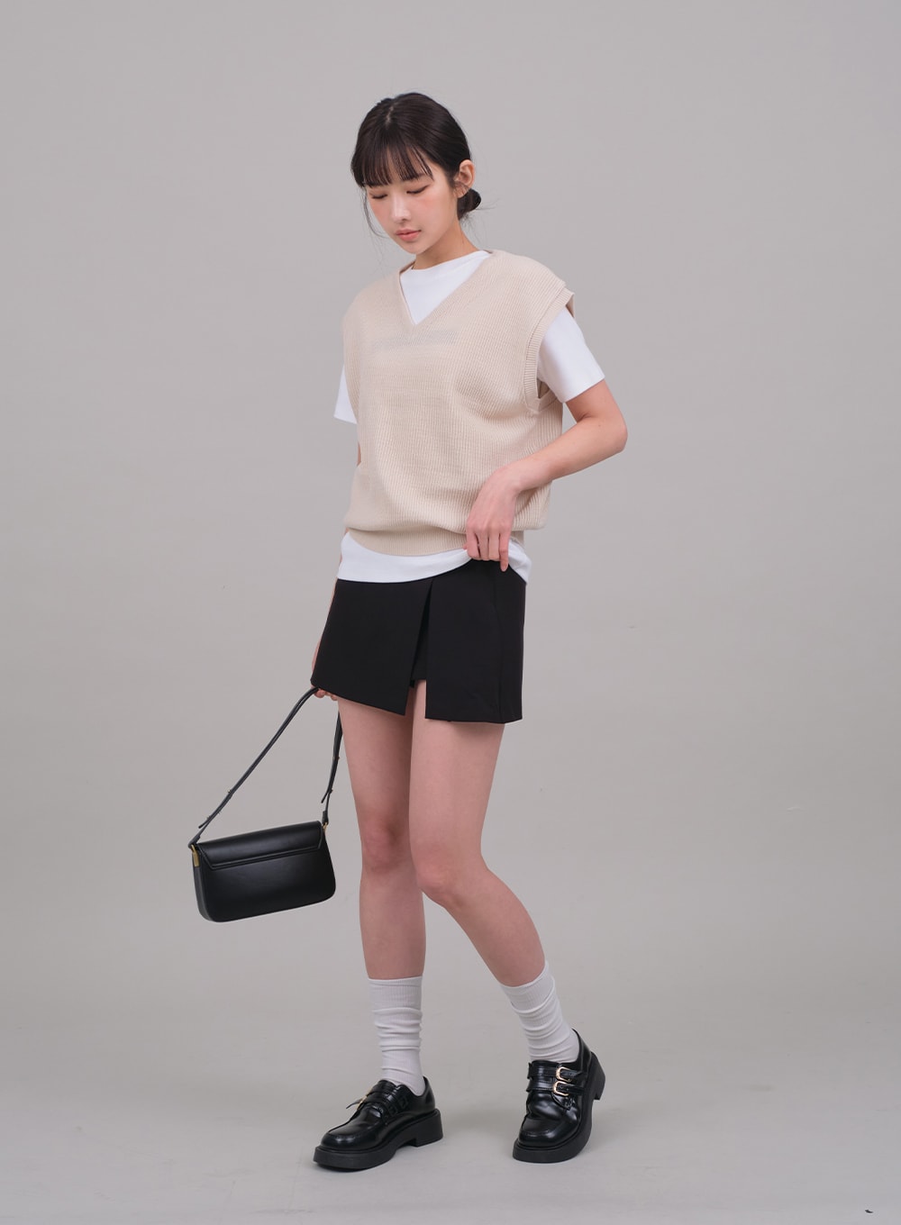 Skort with Front Slit C2701