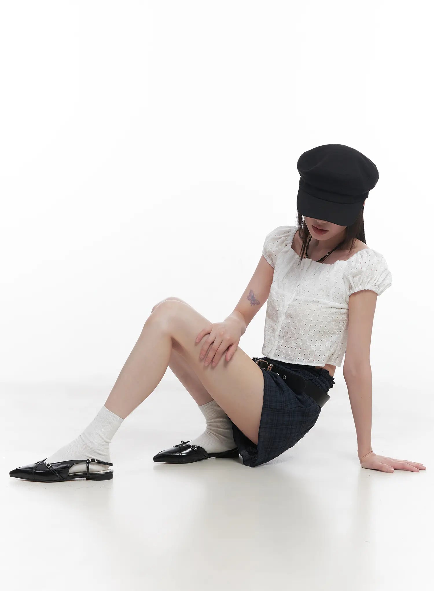 Plaid Print Frilly Shorts CU518