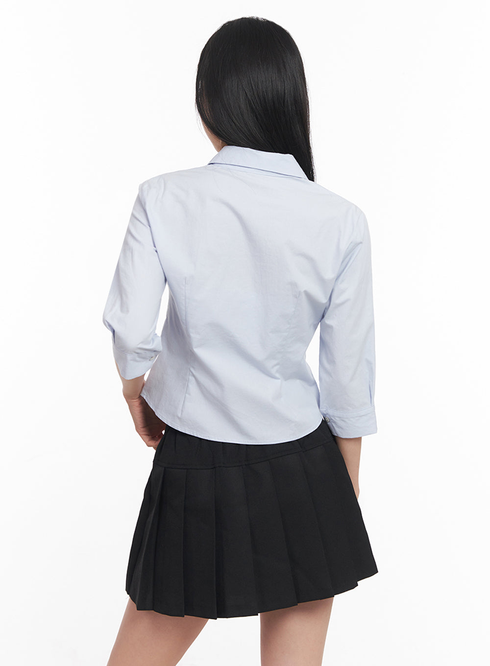 Half-Sleeve Slim-Fit Collared Shirt IY516