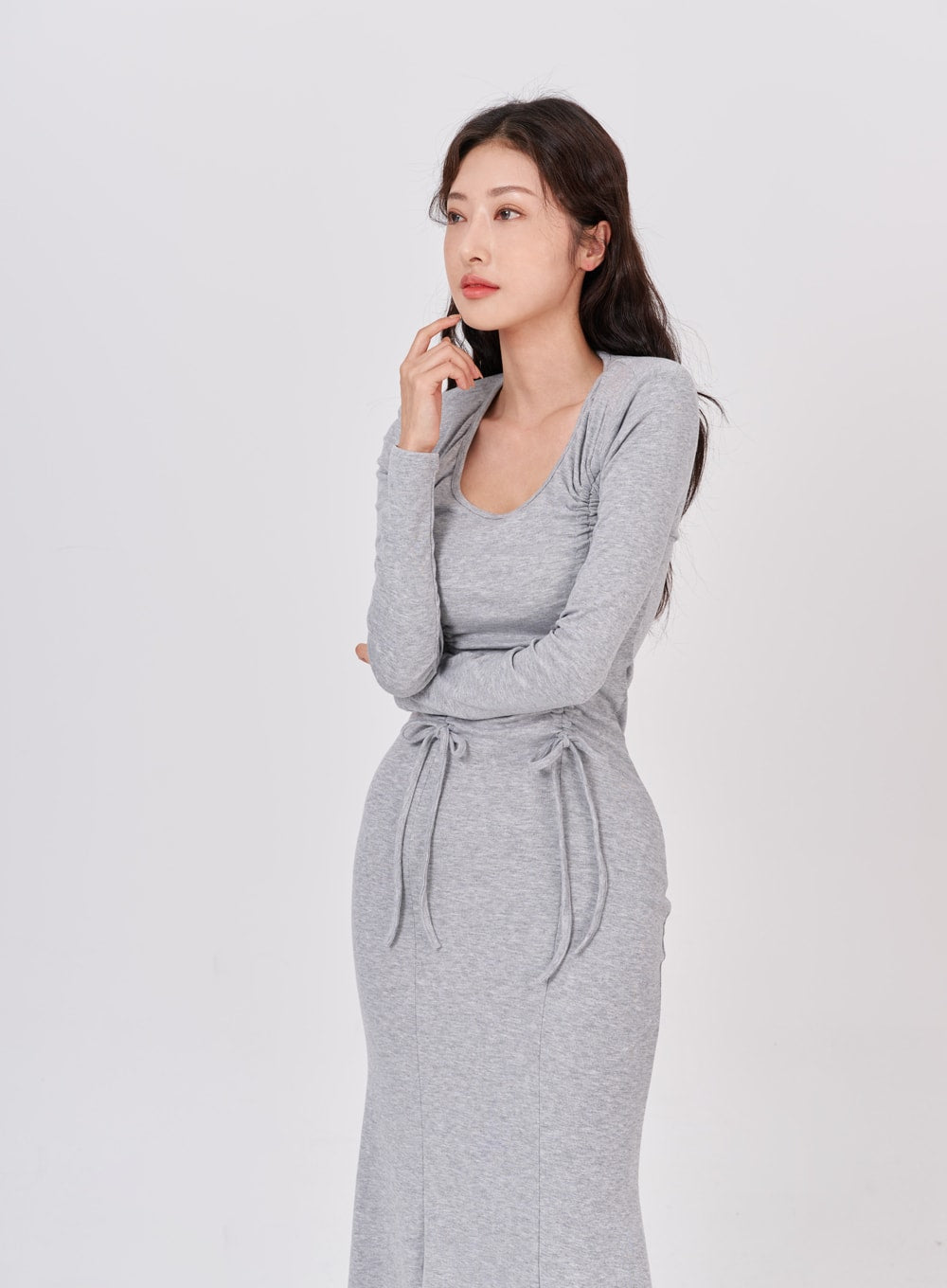 Nicole Front Strap Shoulder Long Dress IS15