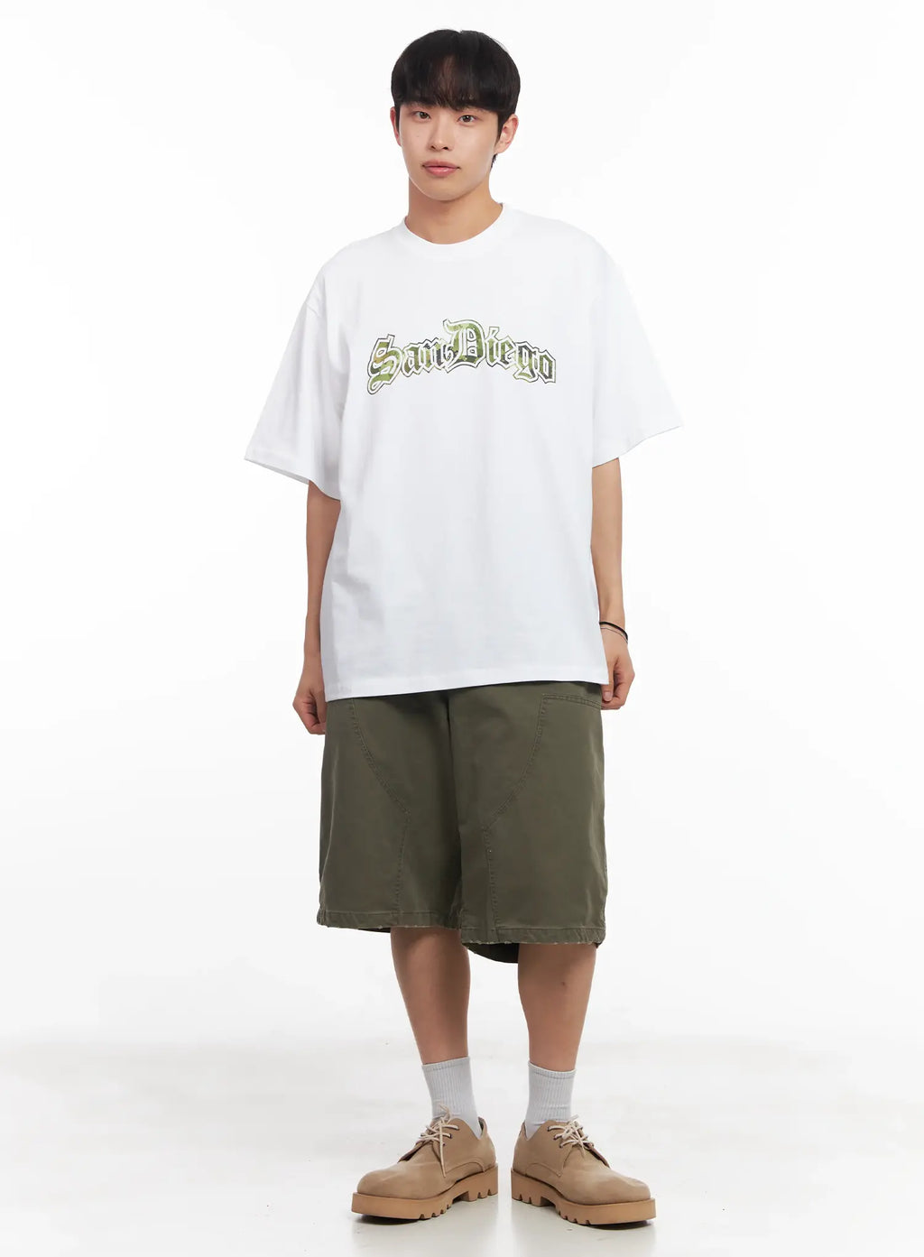 Men's Camo Graphic Oversized Tee IU518