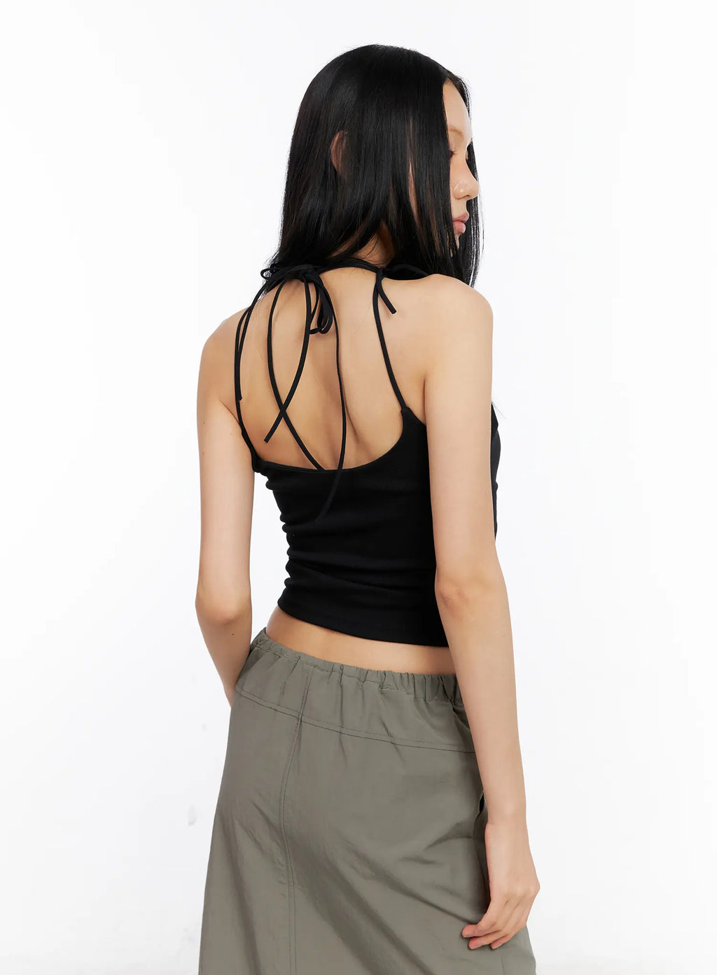 Shirred Halter Tank Top CL530