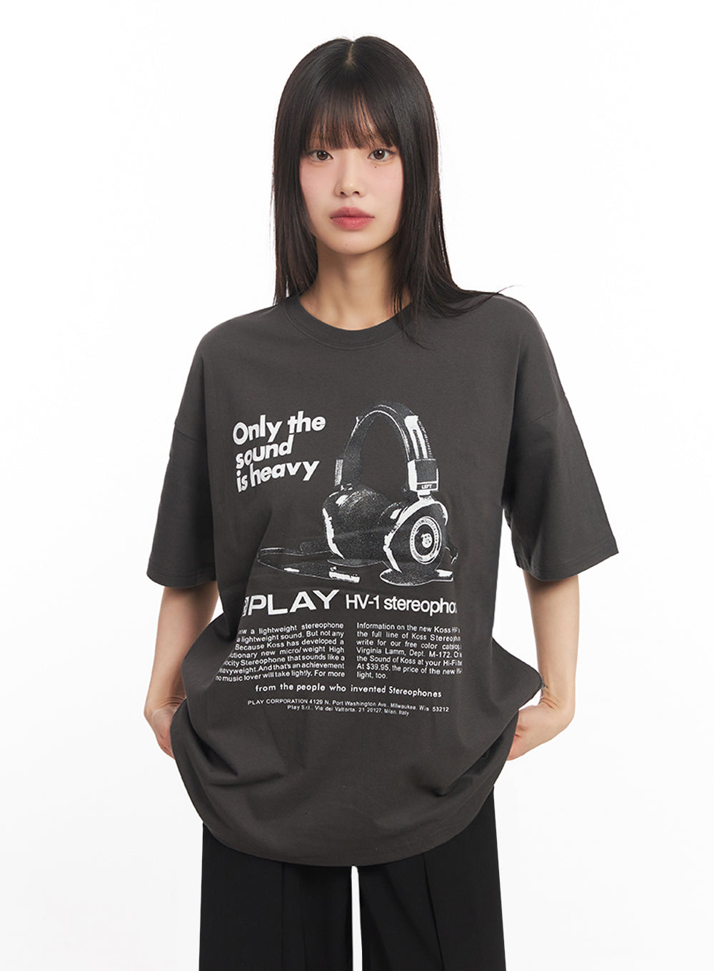 Sound Graphic Oversize T-Shirt IY502