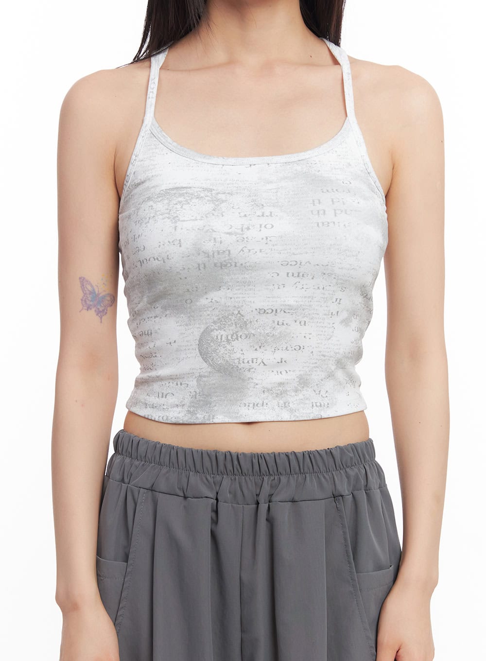 Graphic Cropped Tank Top CY512