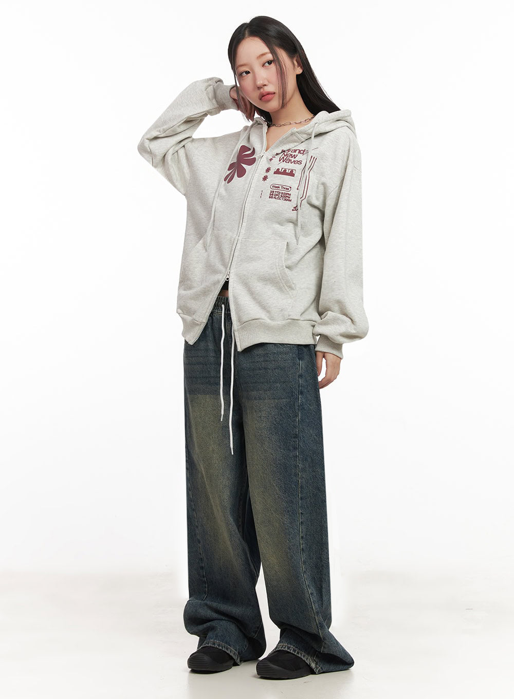 Graphic Zip-Up Hooded Jacket IM524