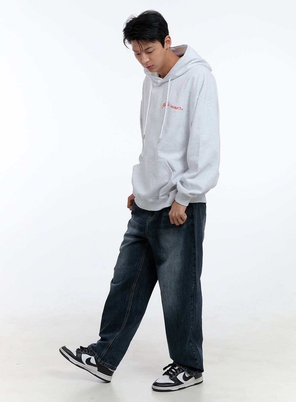 Men's Lettering Oversize Hoodie (White) IG428