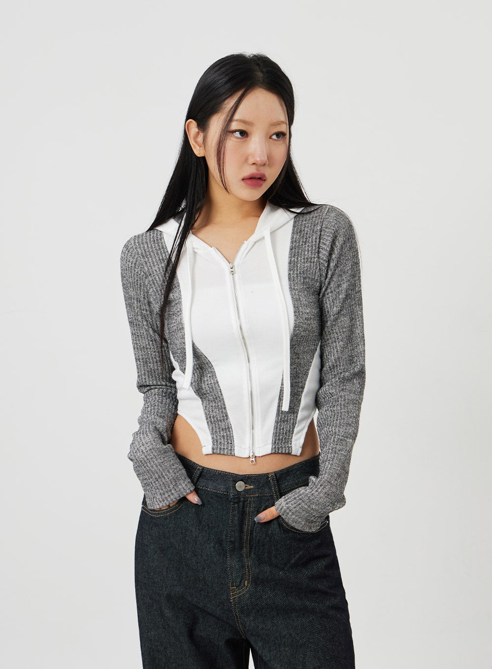 Two Color Zip-Up Hoodie CM302