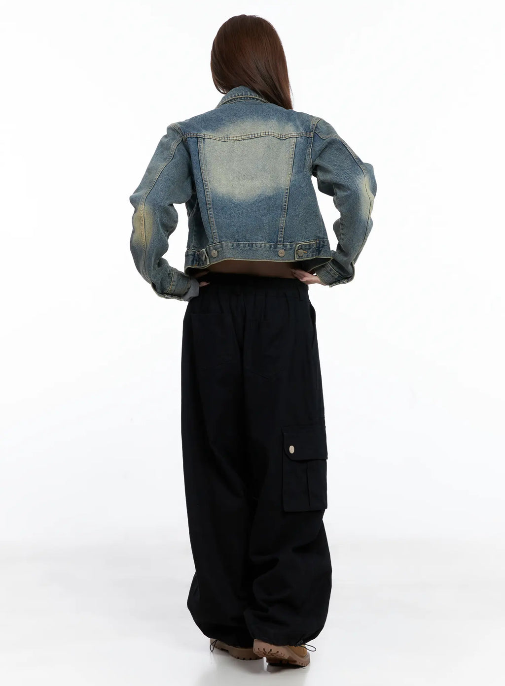 Baggy Cotton Pants with Back Pocket CG529