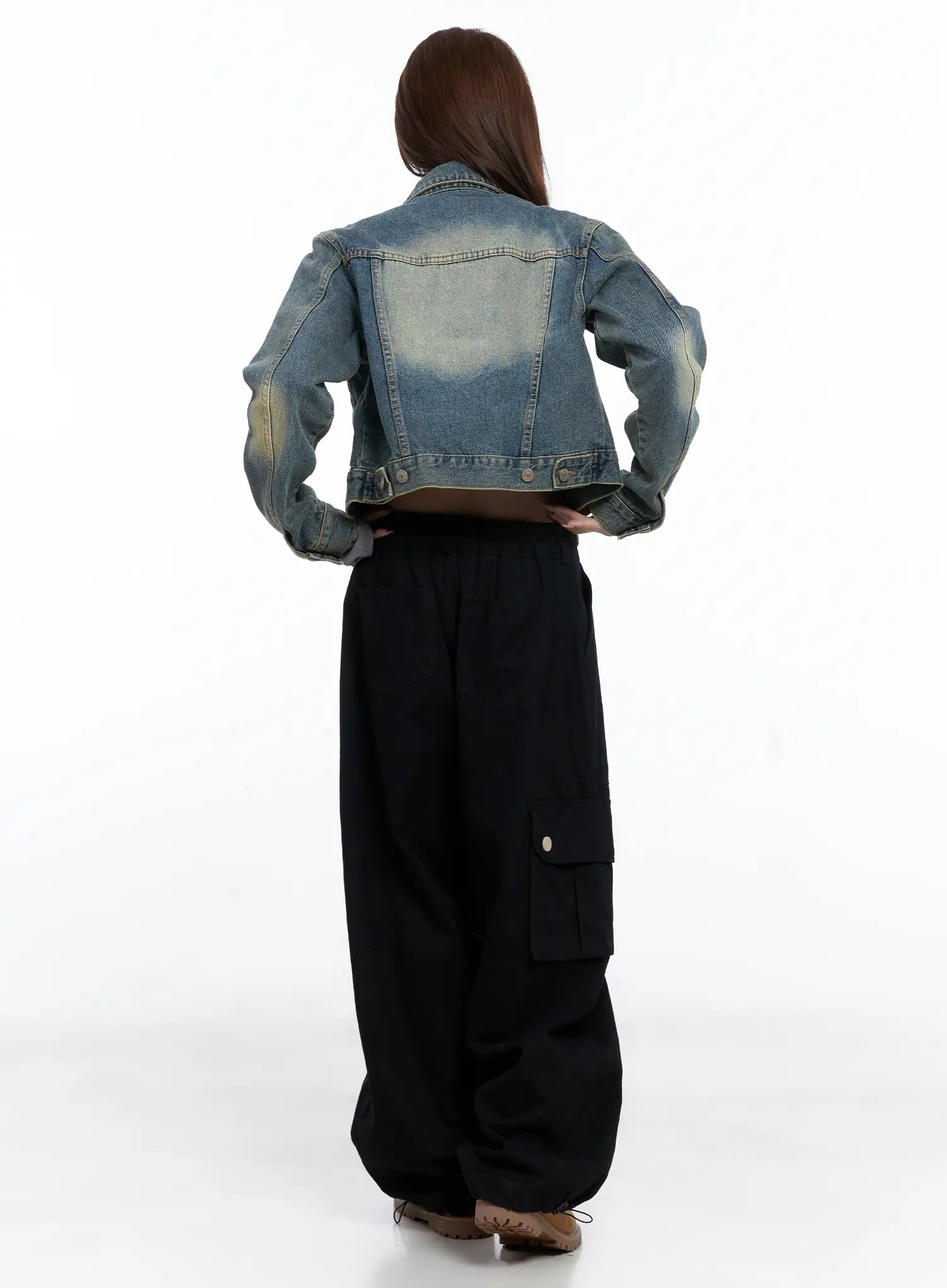 Baggy Cotton Pants with Back Pocket CG529