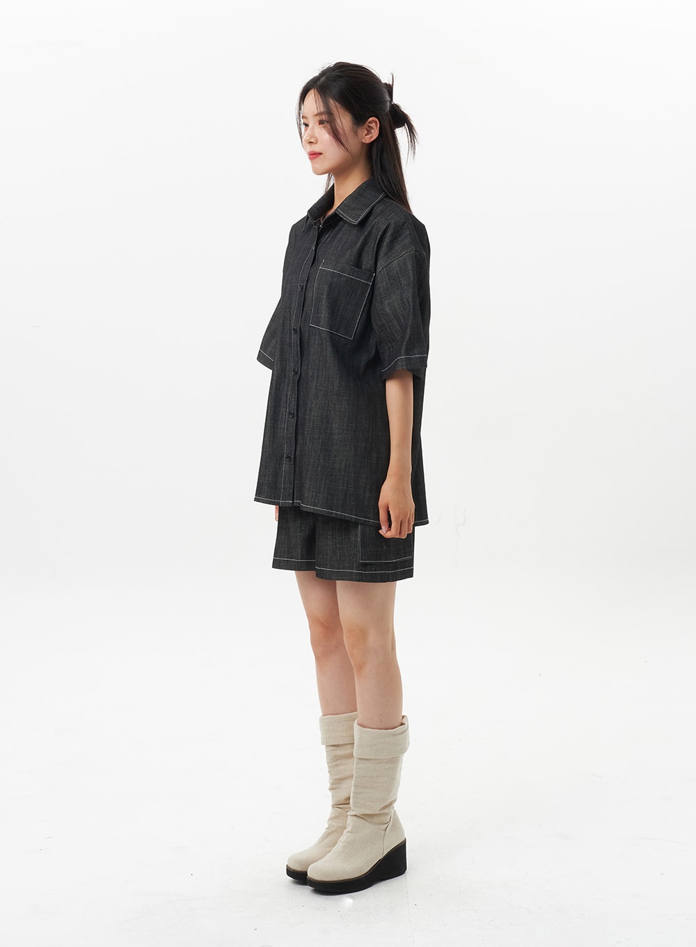 Oversized Denim Shirt OU326