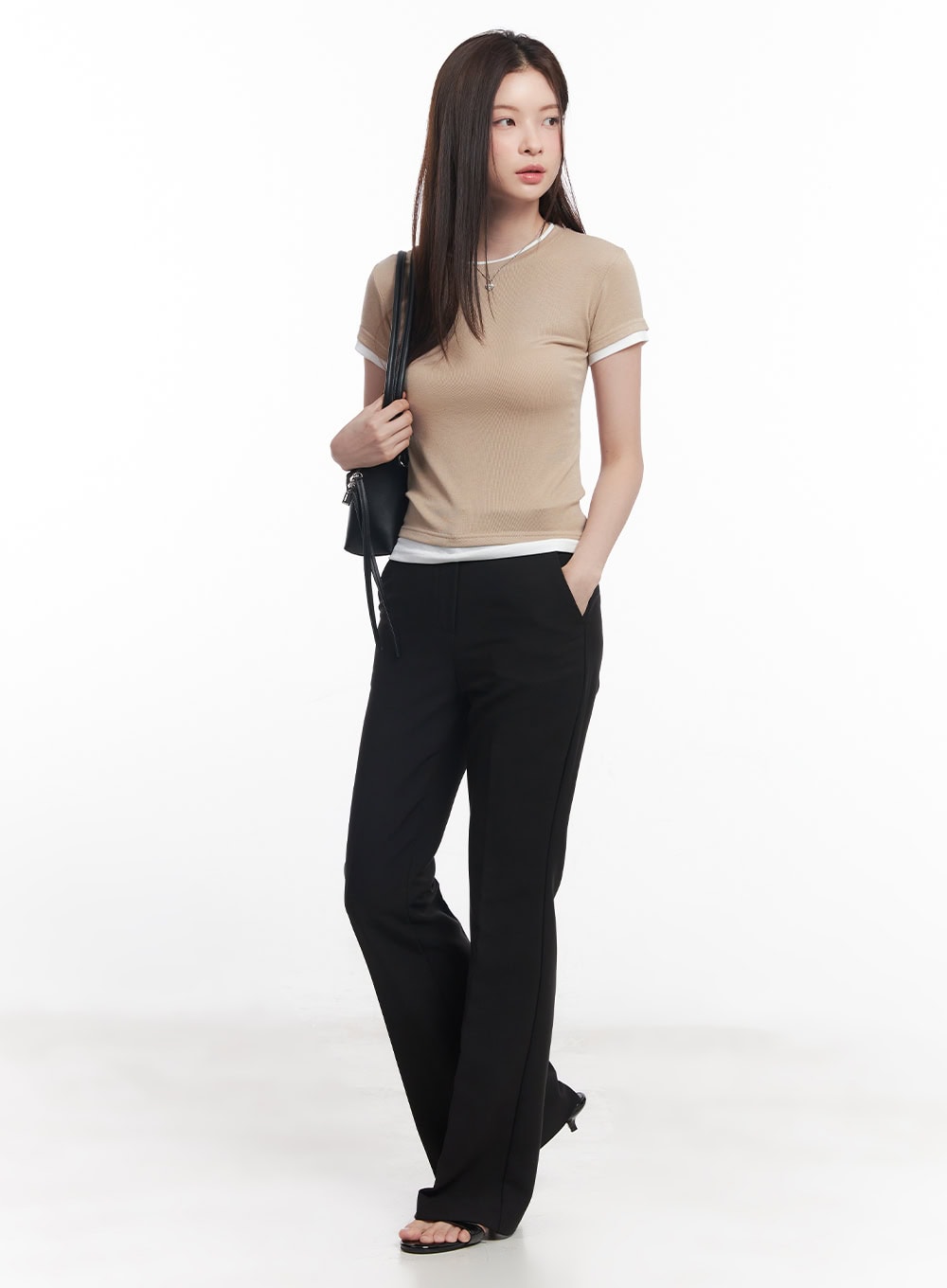 Two-Tone Layered Tee CY519