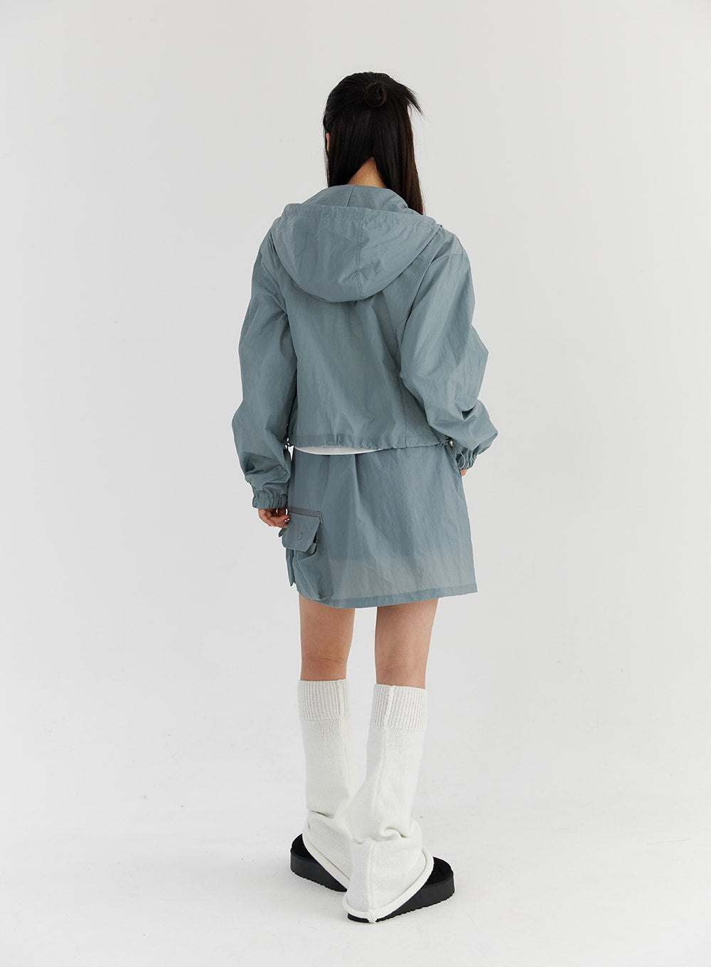 Nylon Long Sleeve Hooded Jacket CS327