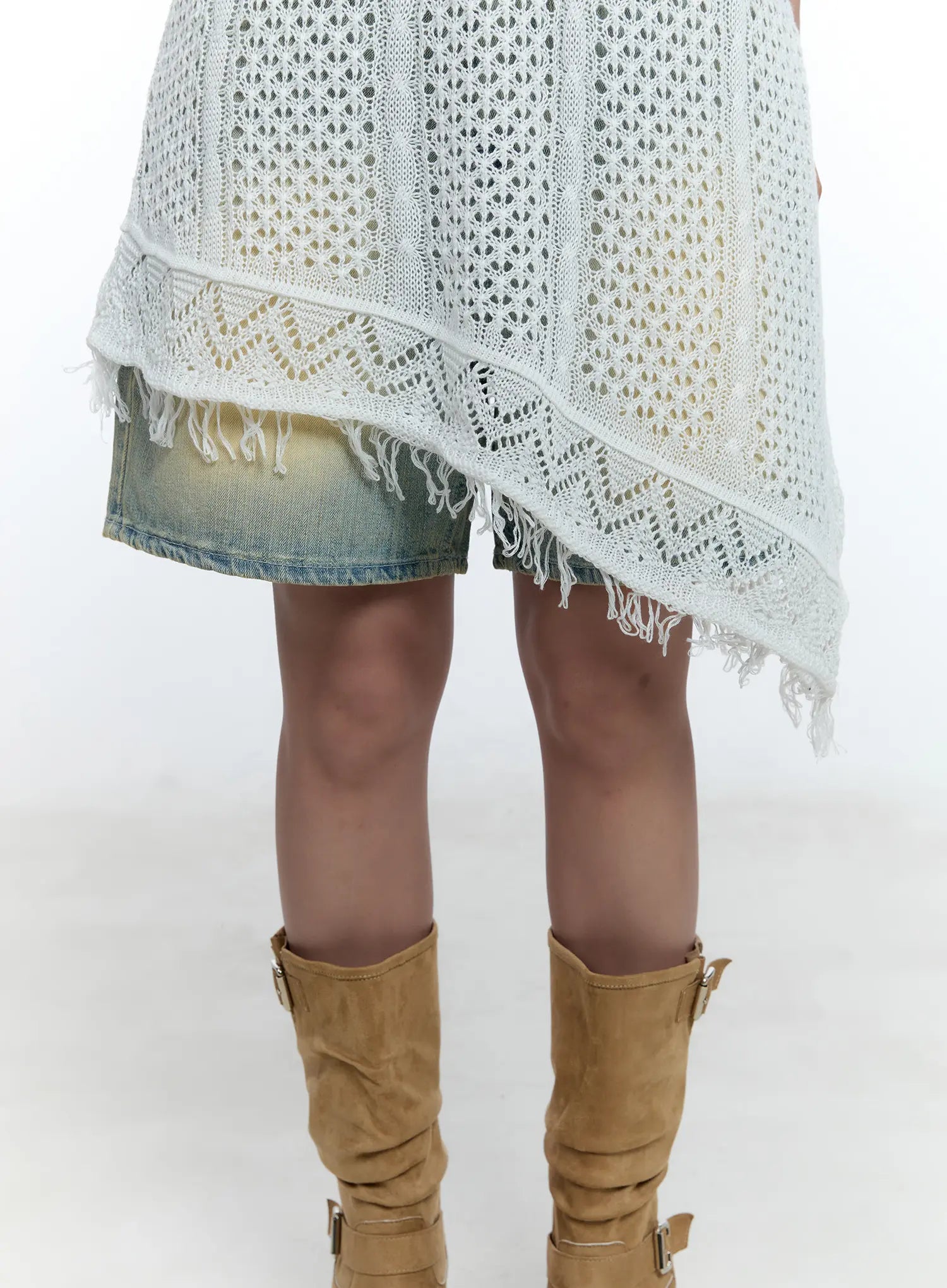 Tassel Asymmetric Midi Dress CU527